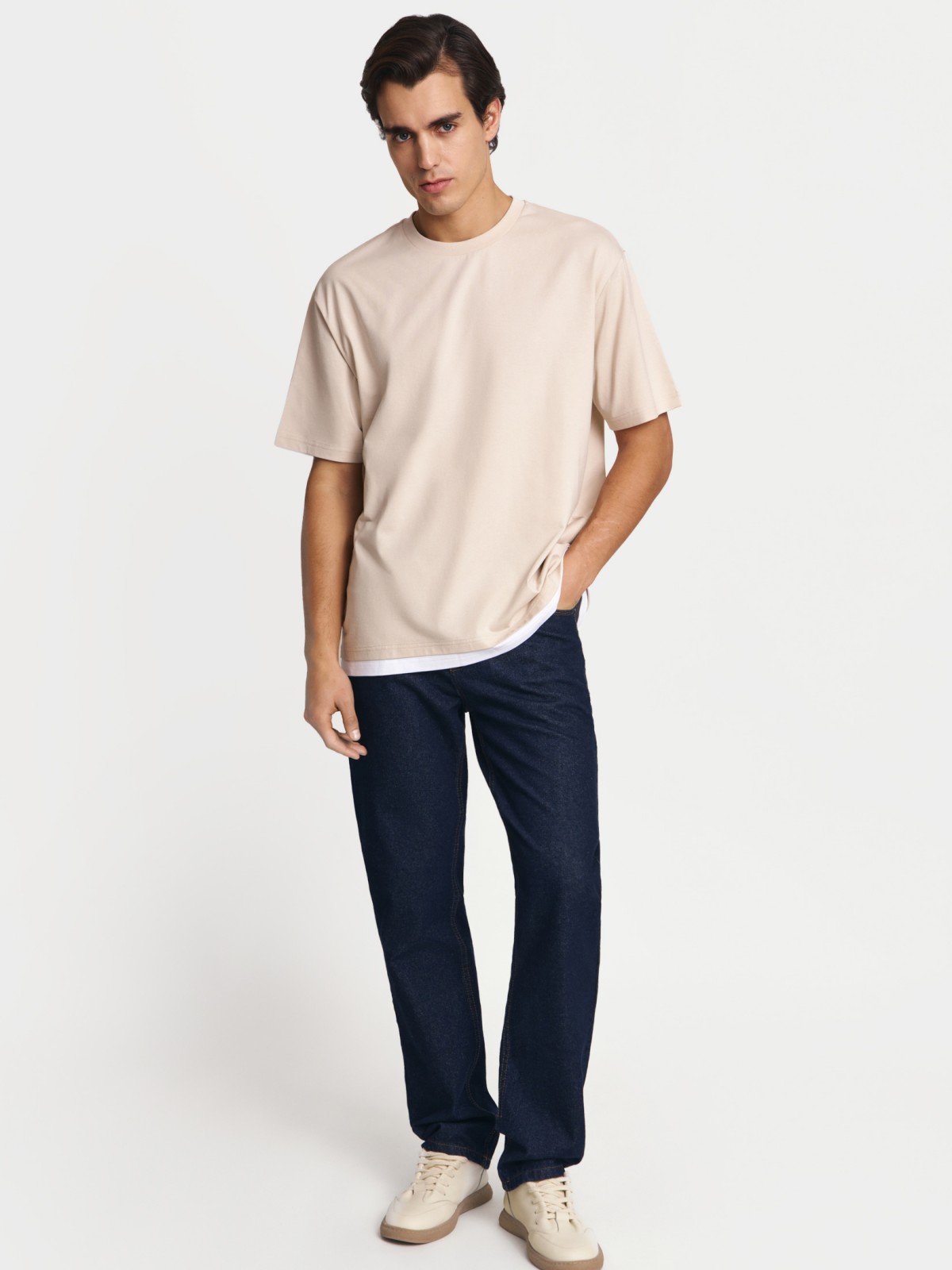 Футболка оверсайз из хлопка с коротким рукавом