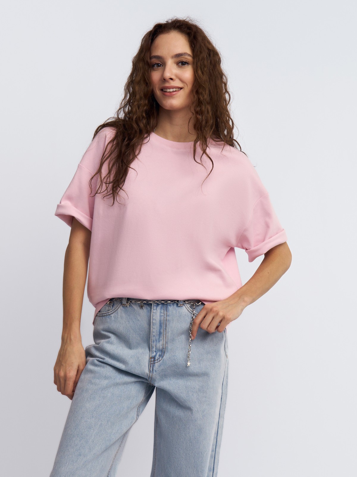 Однотонная оверсайз футболка из хлопка