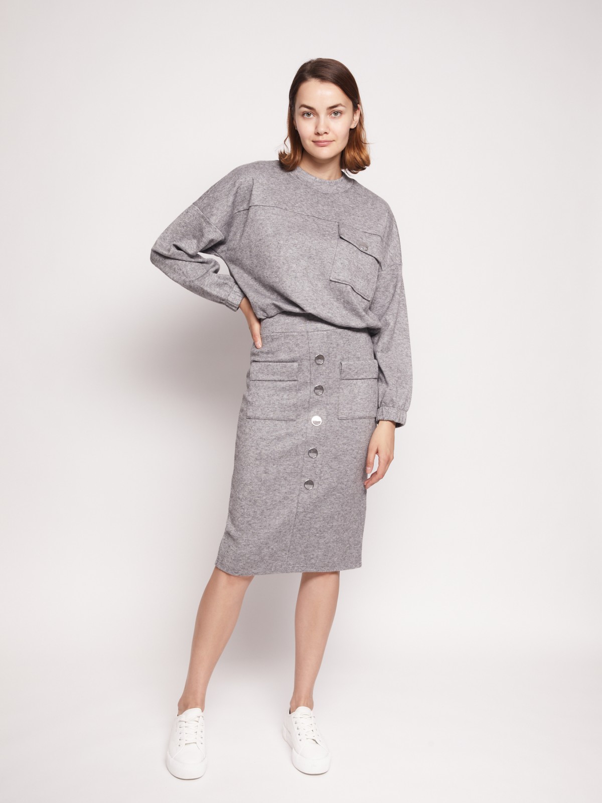 Трикотажная юбка-карандаш