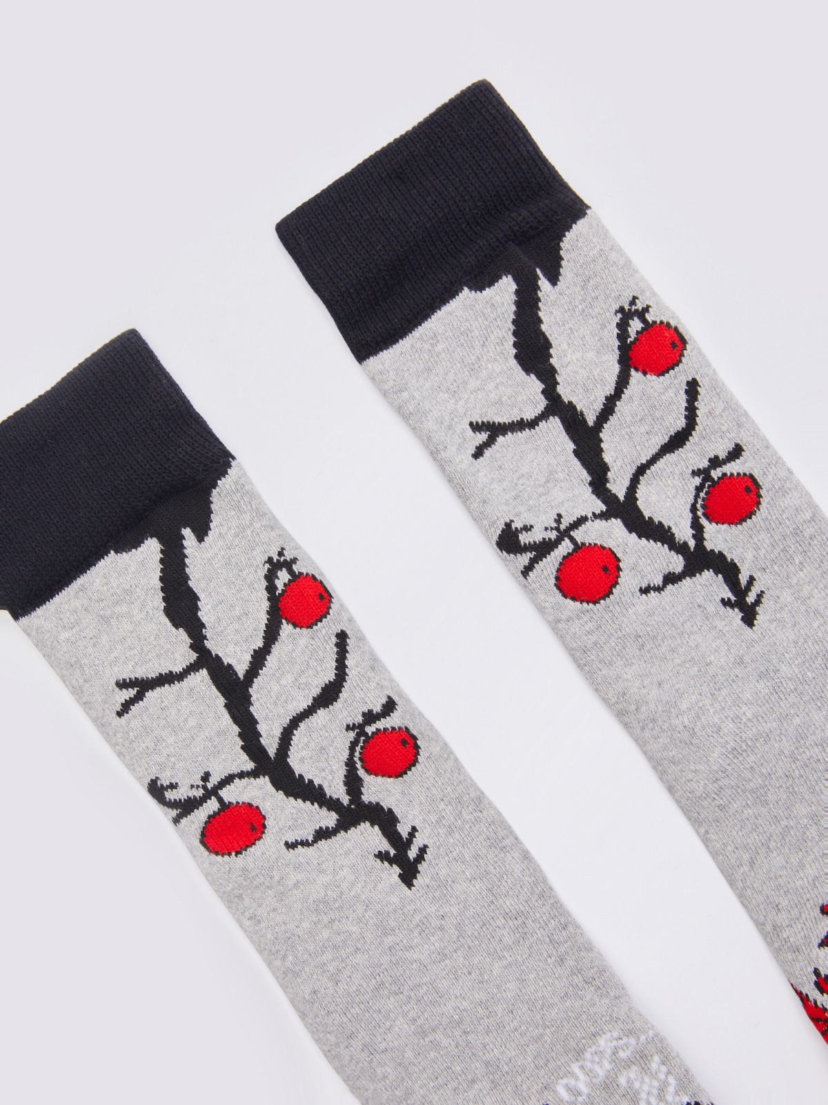 Тёплые махровые носки с новогодним рисунком с драконом zolla 013439962045, цвет серый, размер 25-27 - фото 2