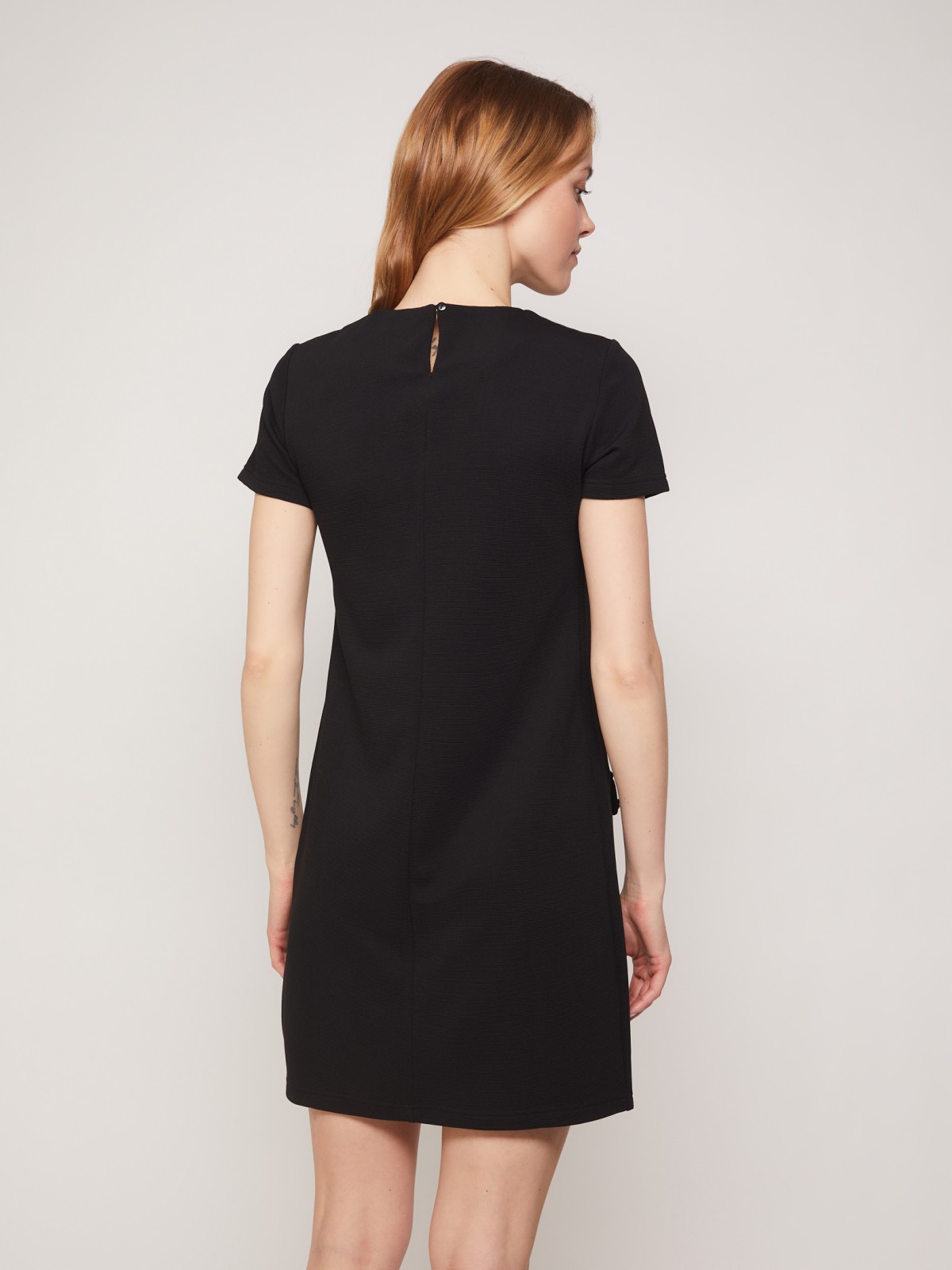 Платье-футболка zolla 02133814Y012, цвет черный, размер XS - фото 6
