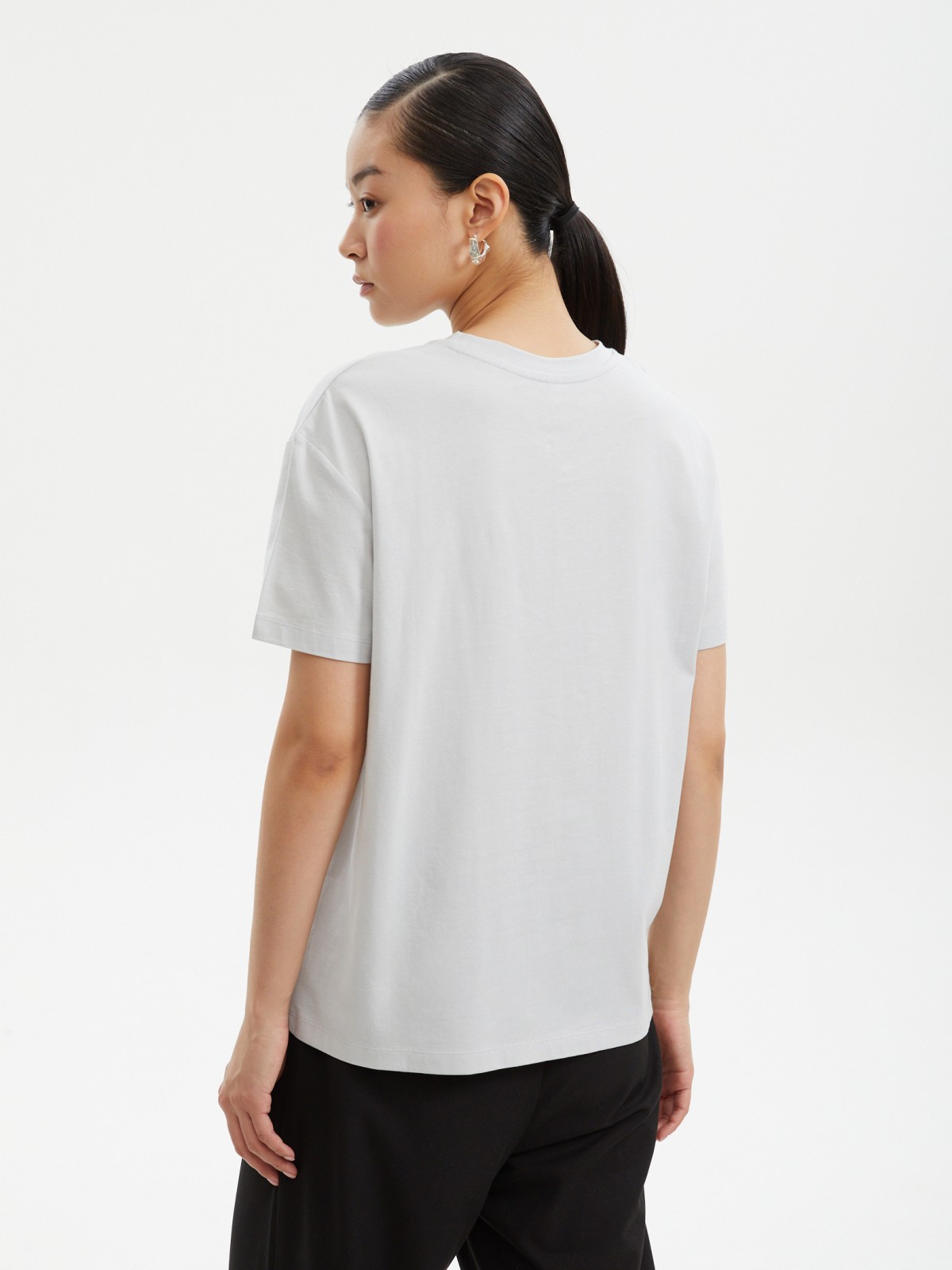 Футболка из хлопка с принтом и надписью