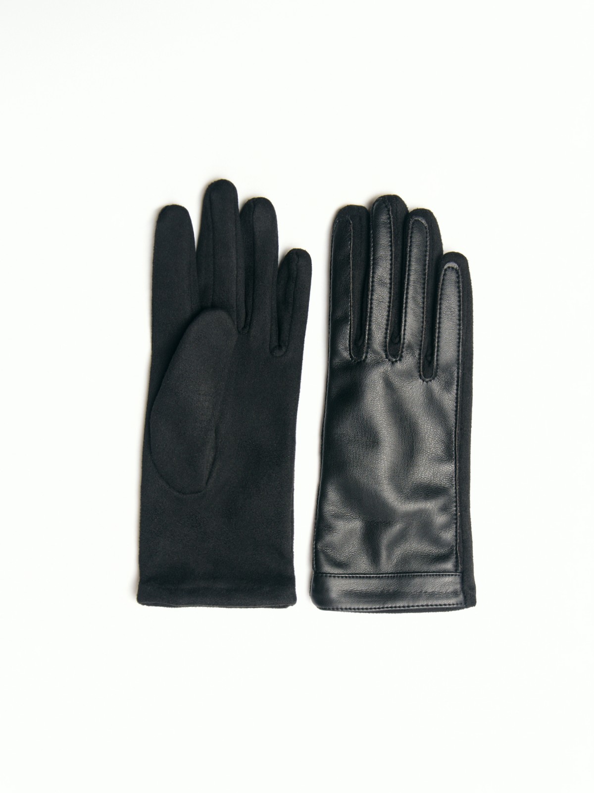 Утеплённые перчатки из экокожи