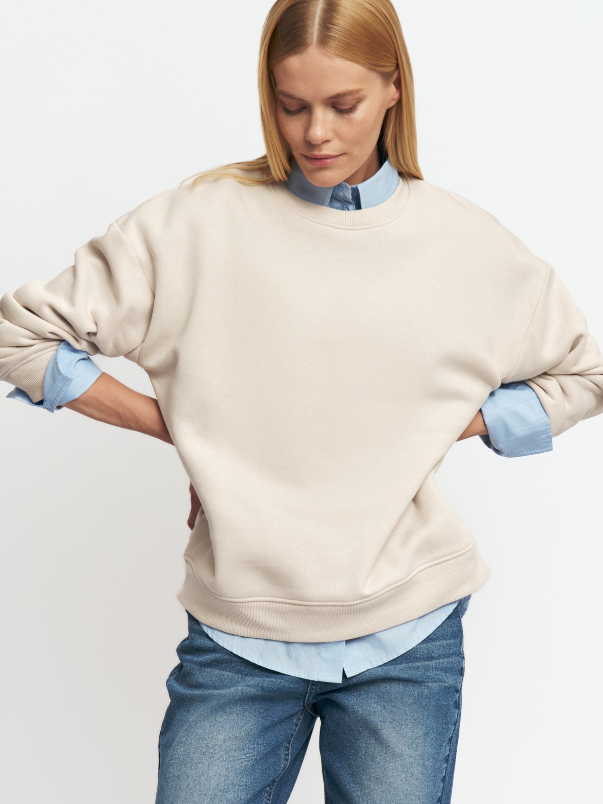 Базовый утеплённый свитшот с начёсом