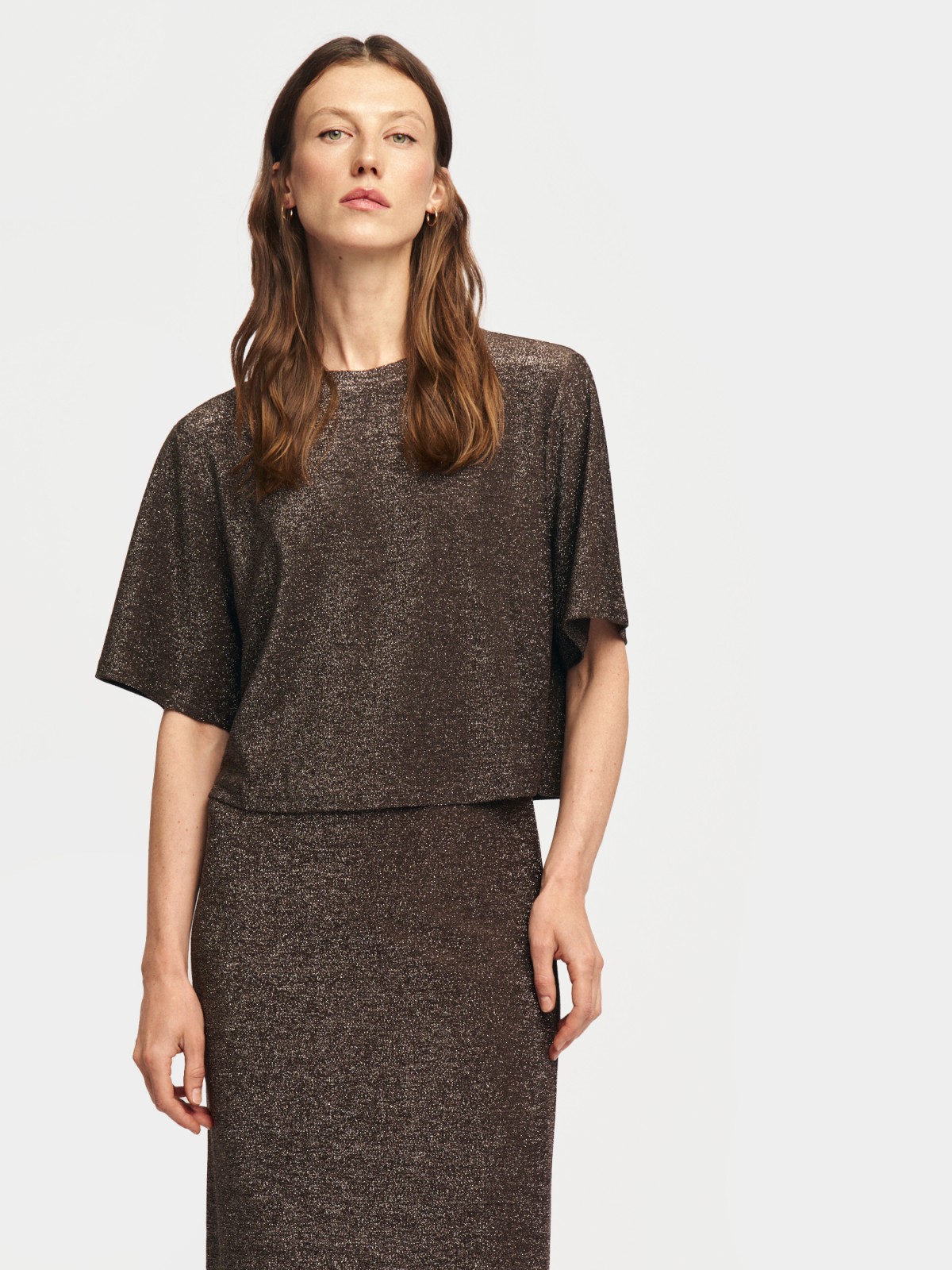 Футболка-топ с люрексом