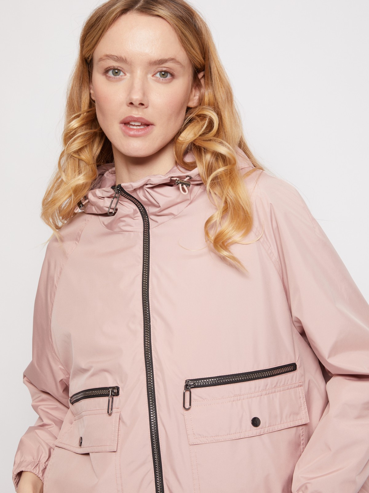 Куртка-ветровка zolla 021215612024, цвет розовый, размер XS - фото 2