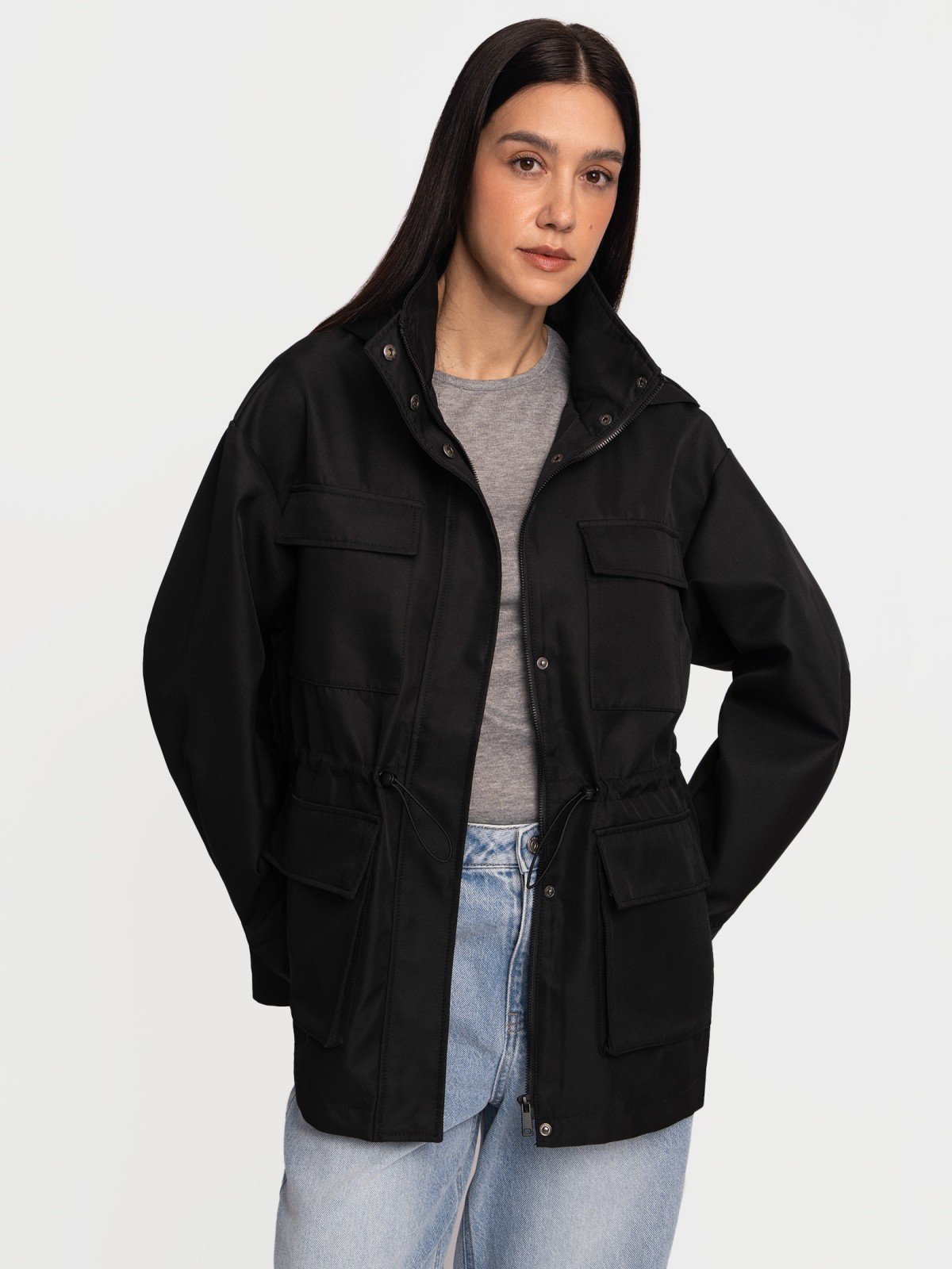 Куртка-парка с капюшоном и кулиской