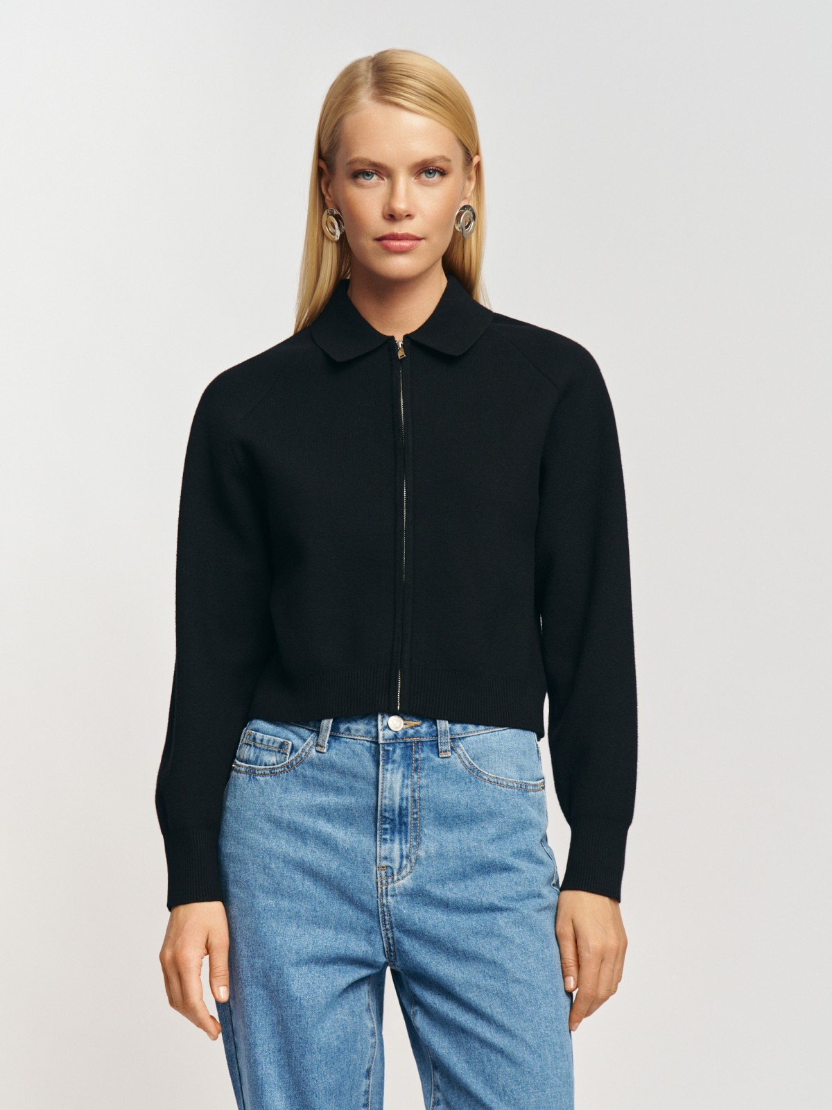 Трикотажный кардиган на молнии