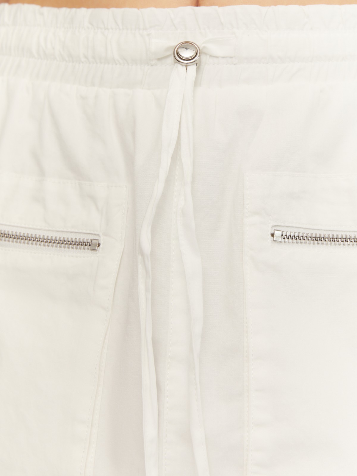 Мини юбка-шорты из хлопка с карманами карго