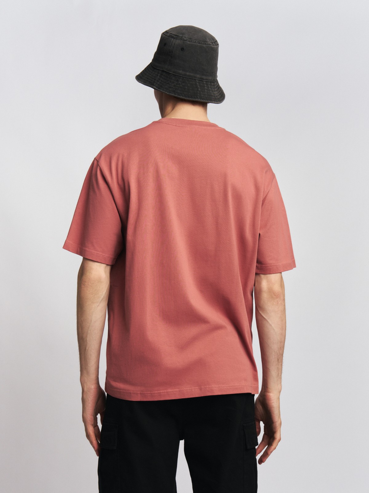 Футболка оверсайз из хлопка с принтом-надписью