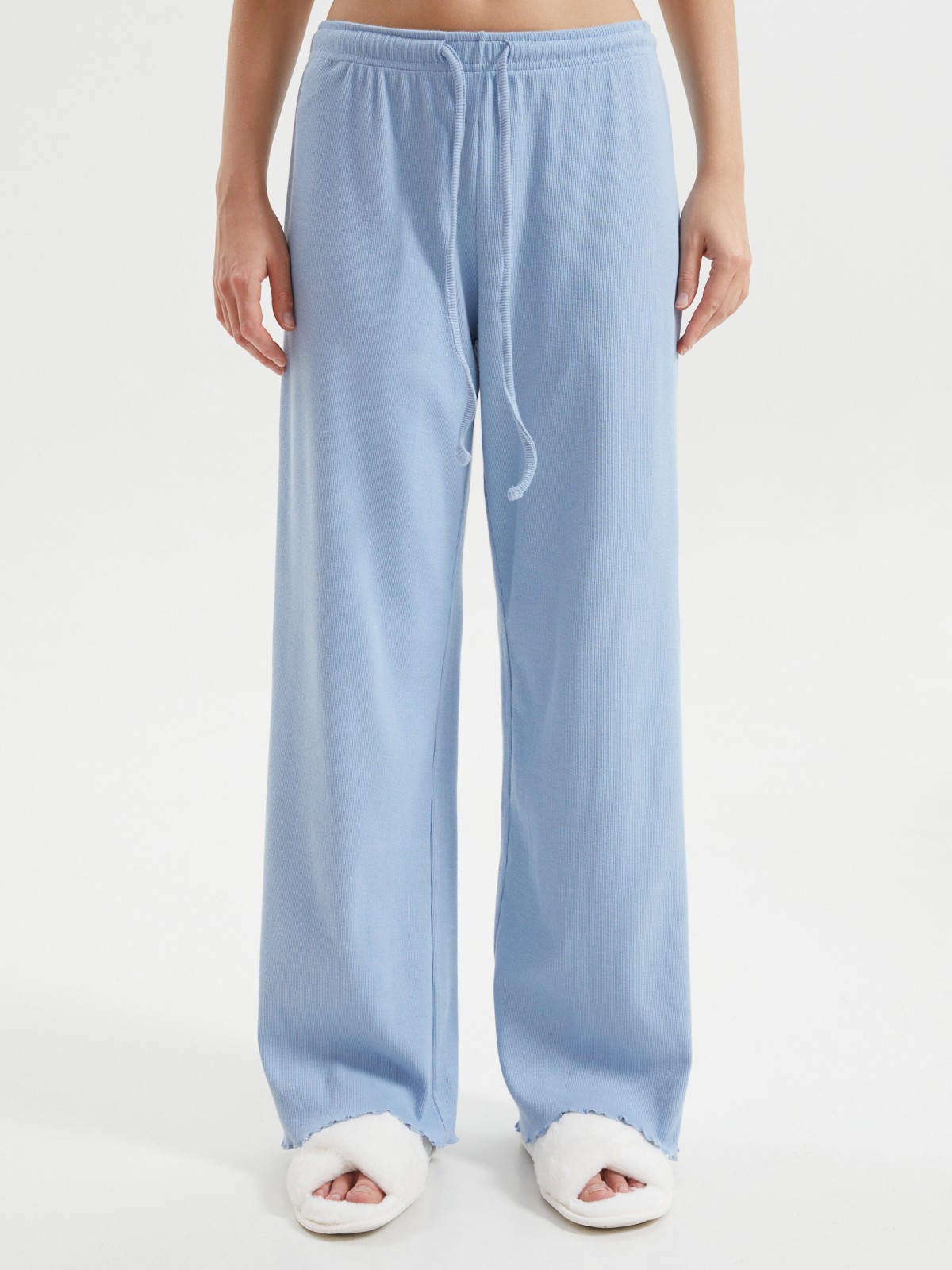 Штаны на резинке из хлопка с оборками