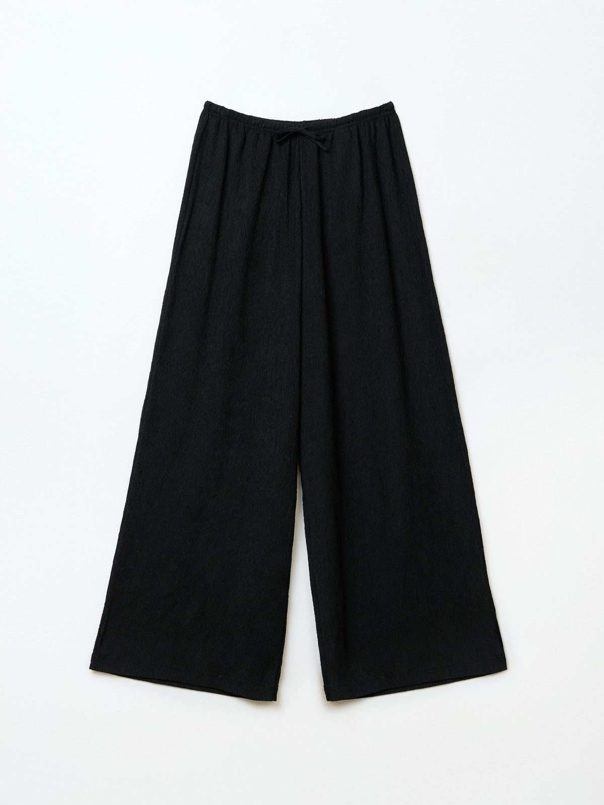 Прямые брюки Wide из жатой ткани на резинке
