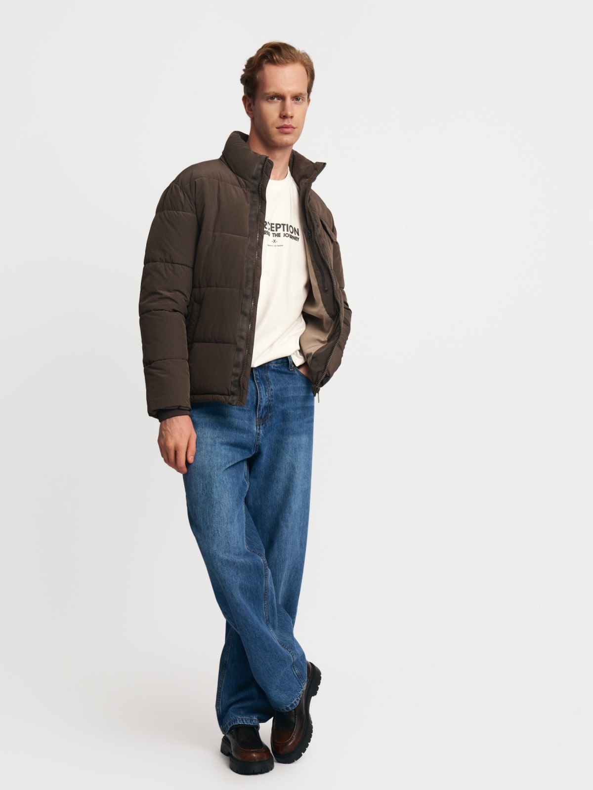 Тёплая куртка с воротником-стойкой