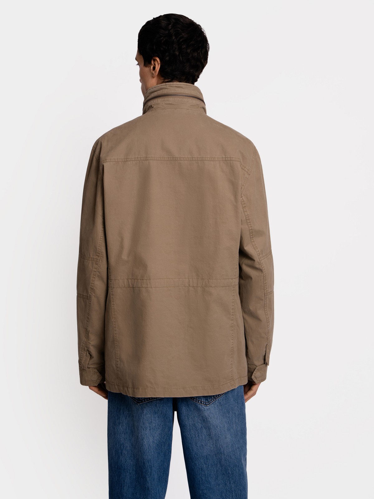 Куртка-ветровка из хлопка с воротником-стойкой