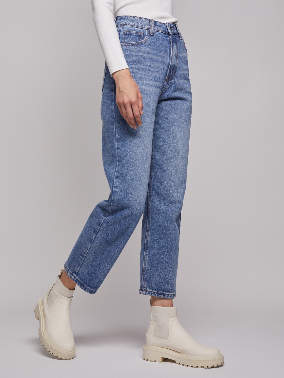 Джинсы укороченного прямого силуэта Джинсы укороченного прямого силуэта