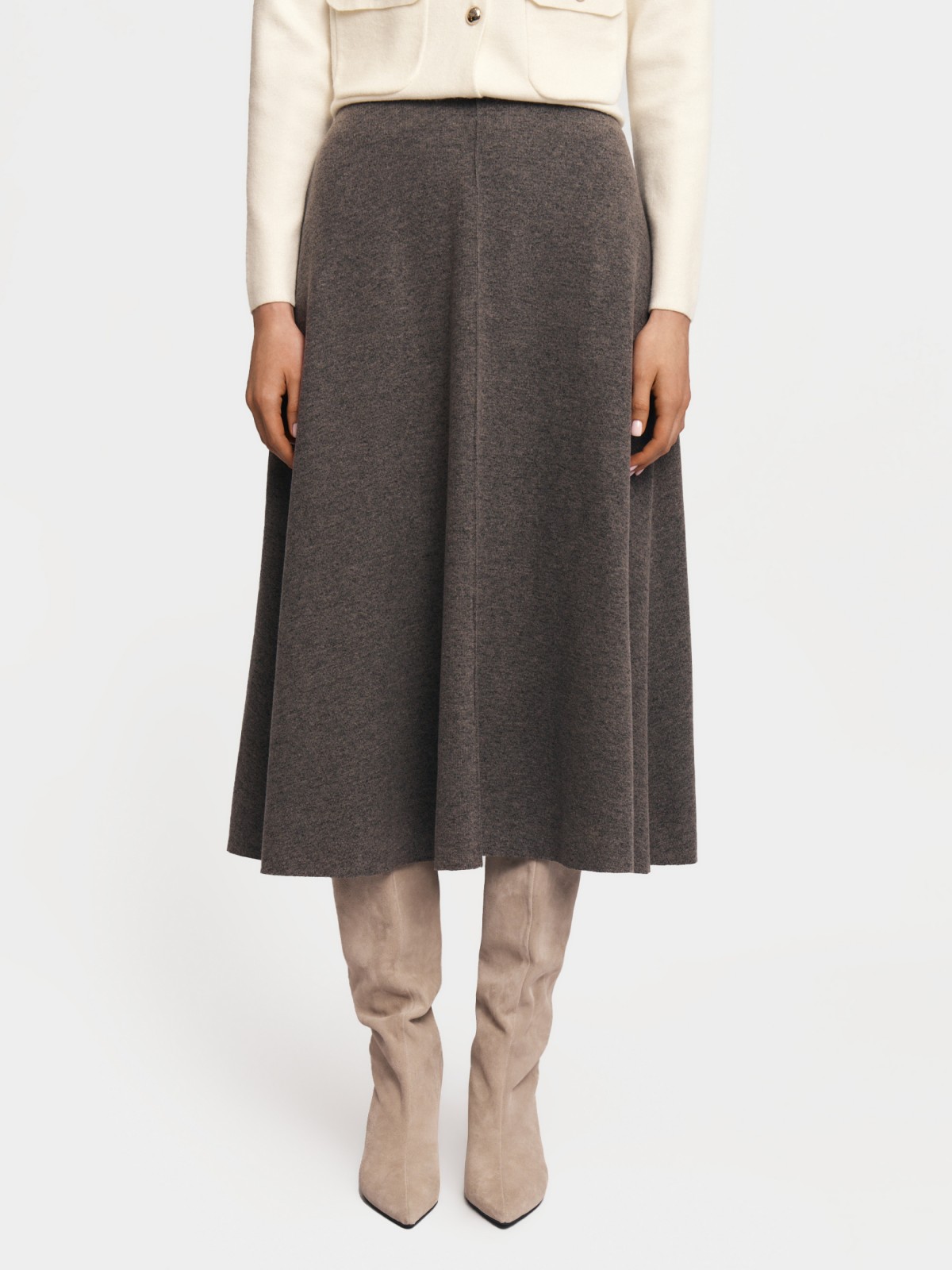 Трикотажная юбка миди