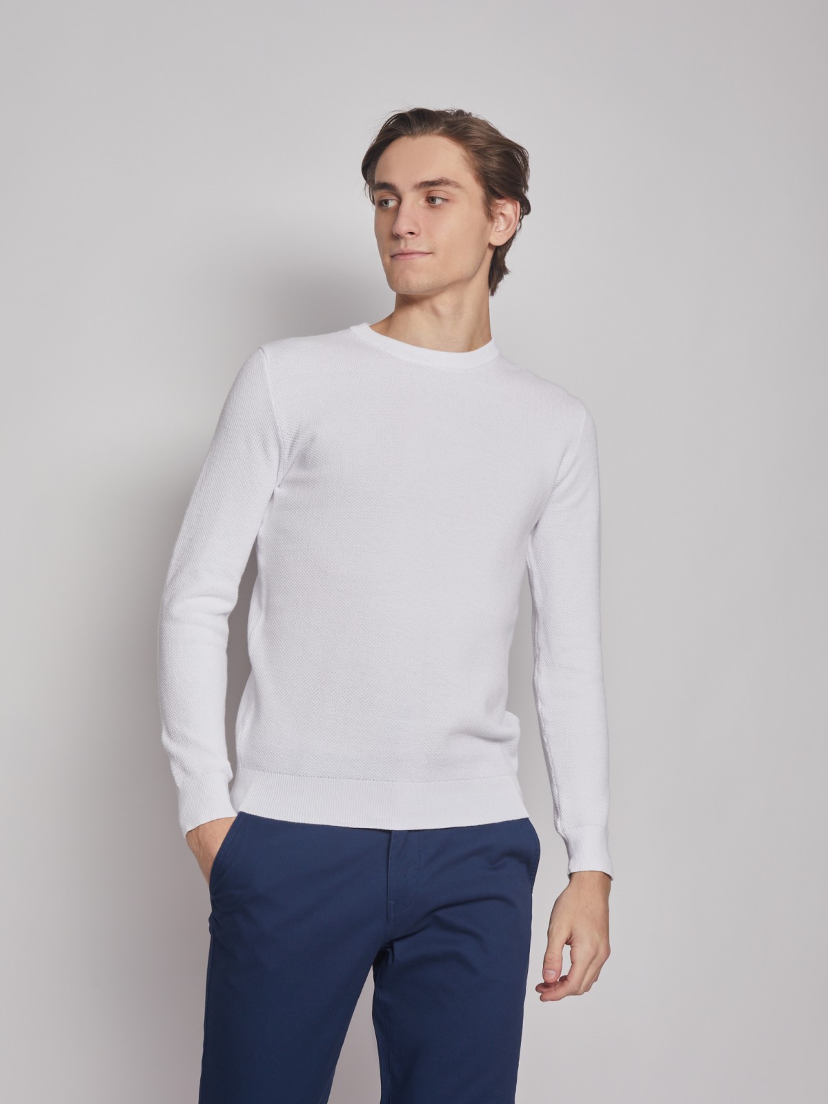 Джемпер из хлопка с длинным рукавом