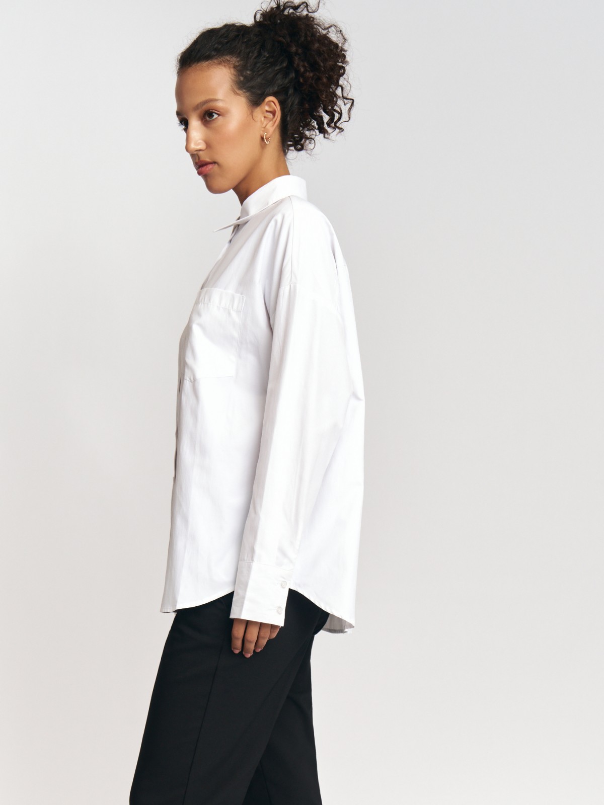Рубашка свободного силуэта с карманом