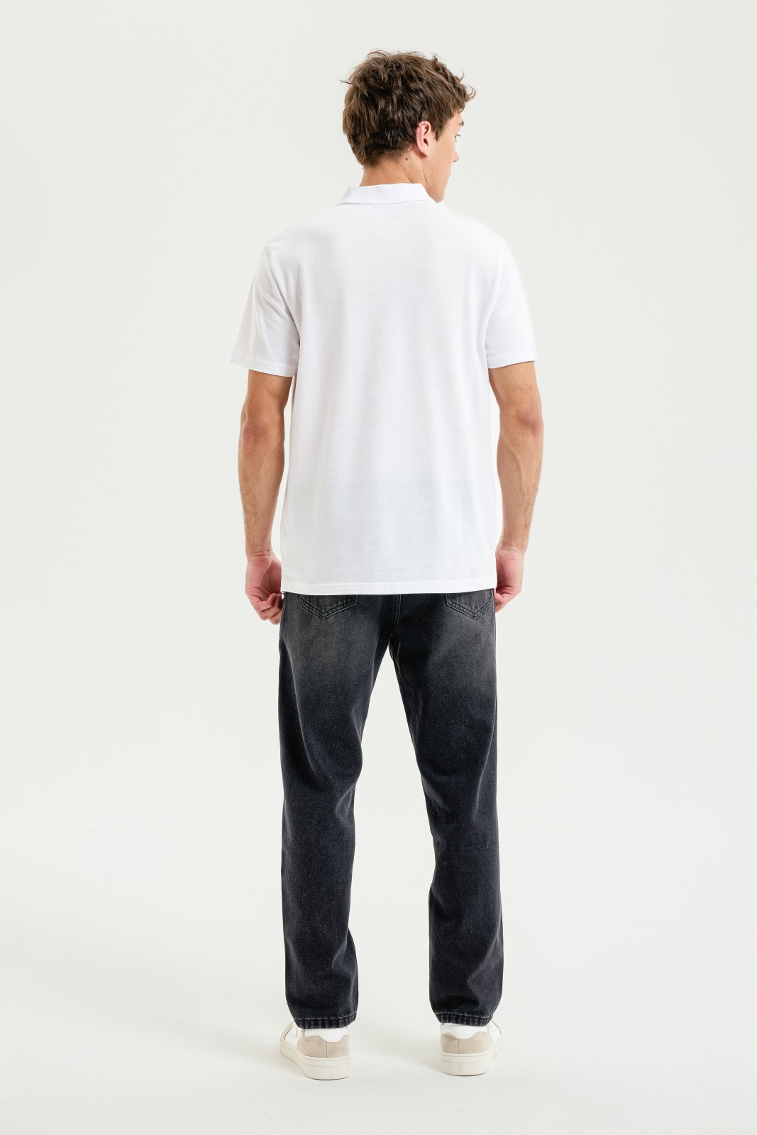 Футболка поло из хлопка однотонная