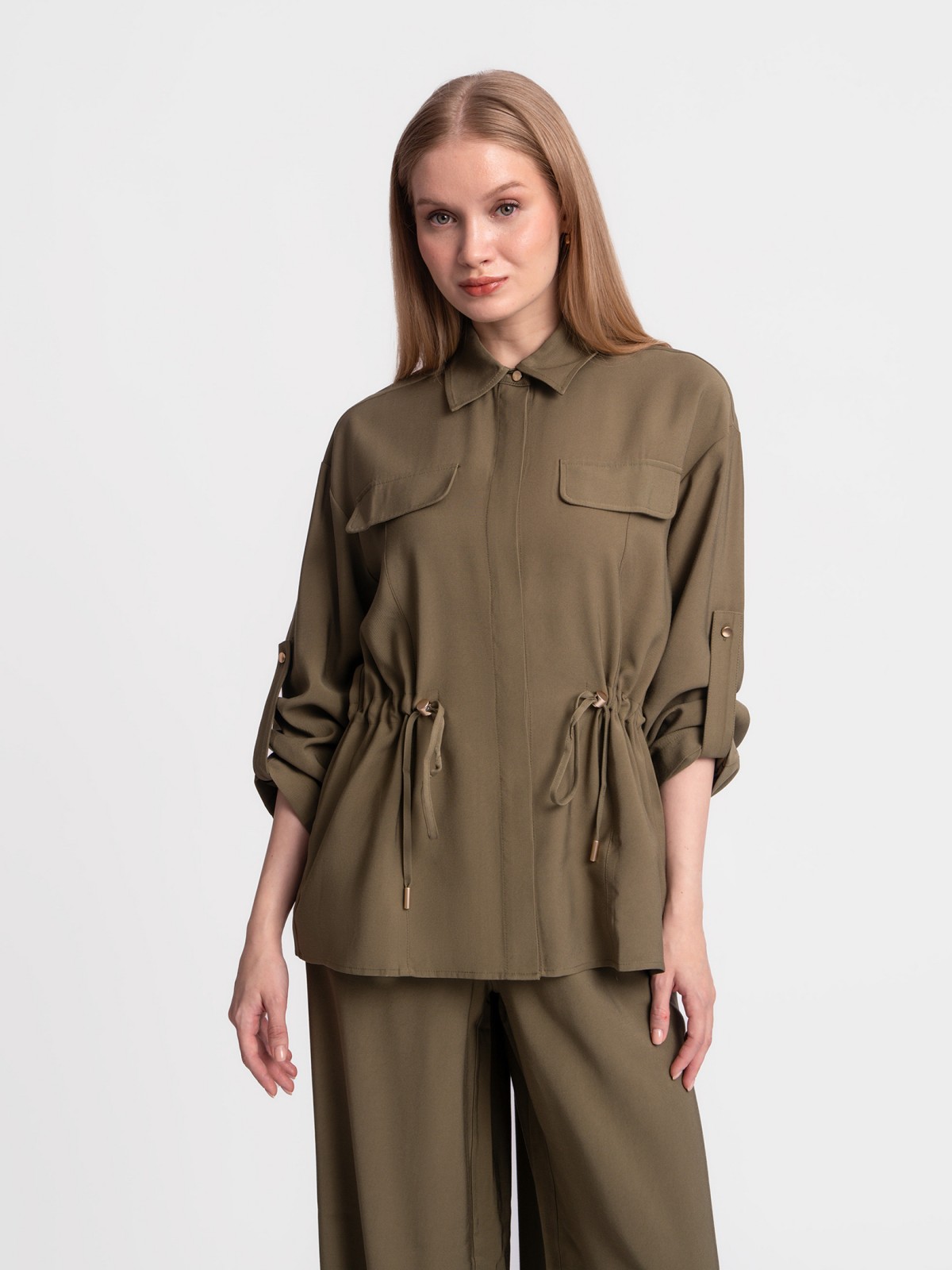 Рубашка с кулиской на талии