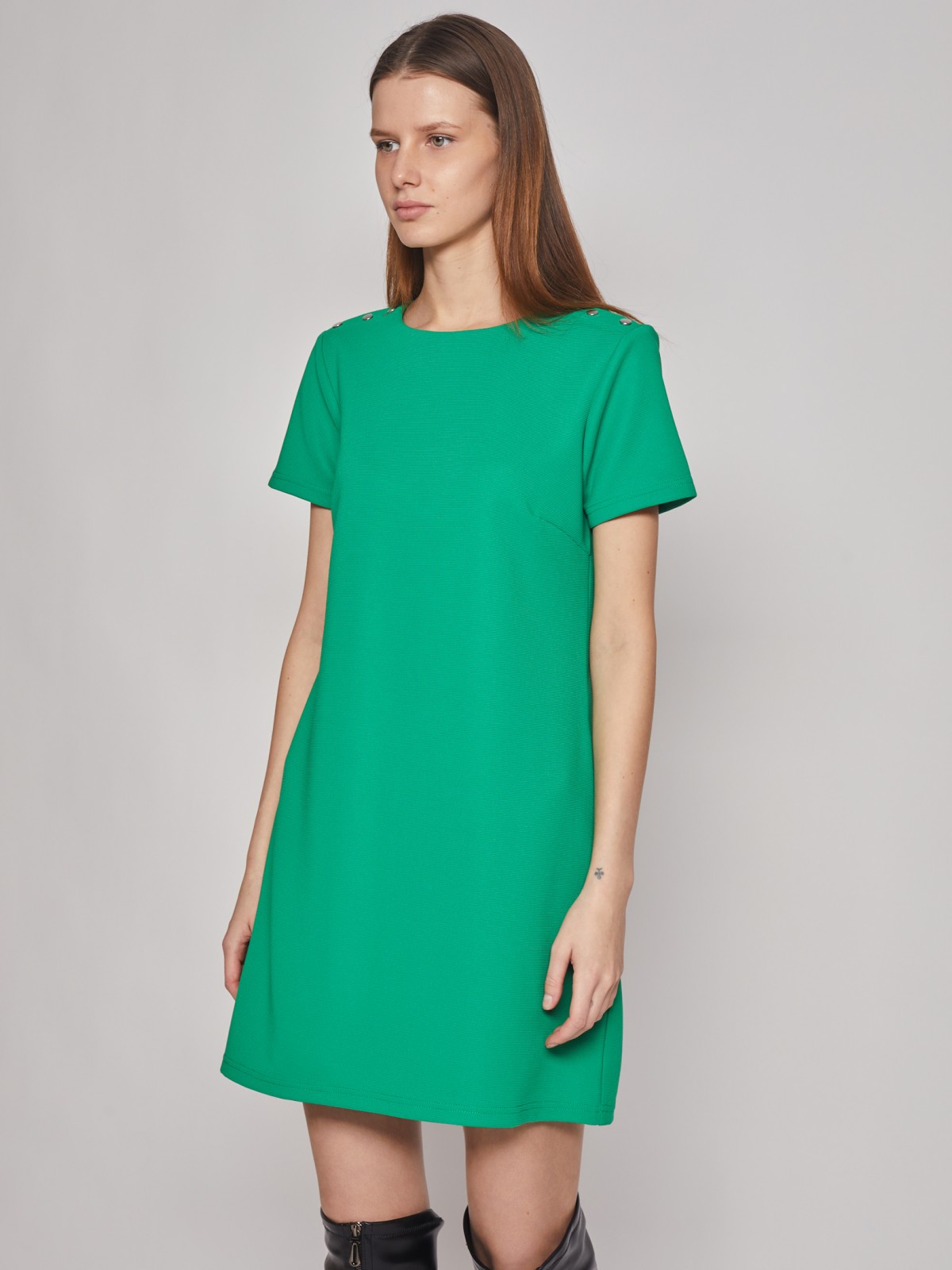 Платье кроеное zolla 02312819F032, цвет зеленый, размер S - фото 4