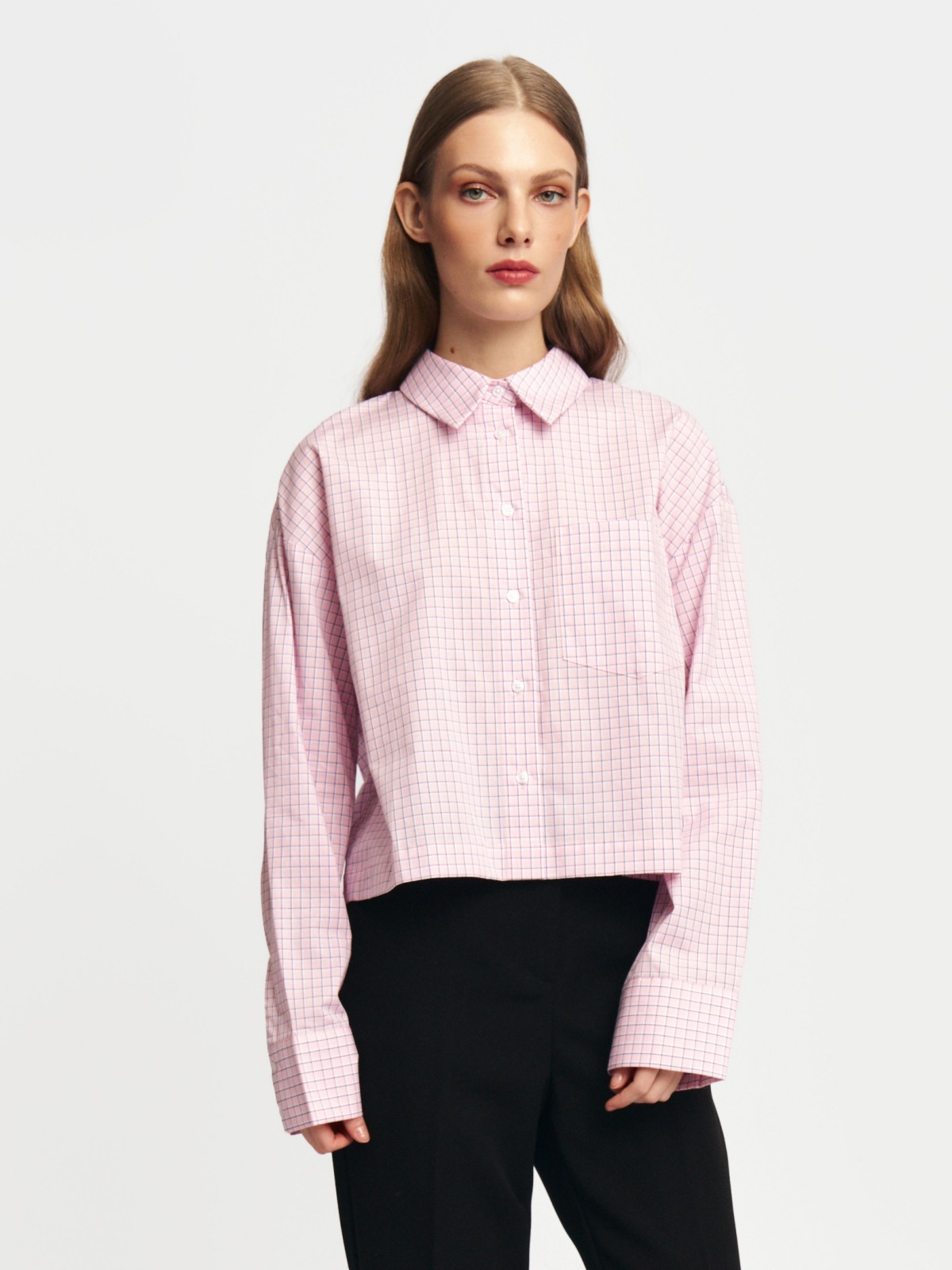 Укороченная рубашка из хлопка