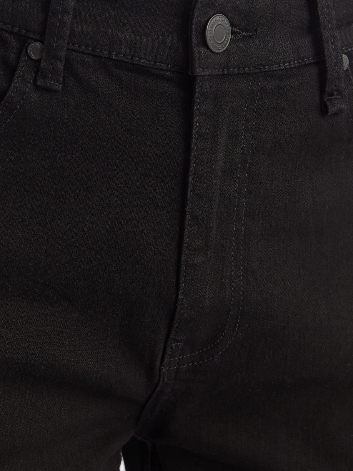 Джинсы-джоггеры из хлопка на резинке с карманами карго и брелоком zolla 21232712Y061, цвет черный, размер 31 - фото 3
