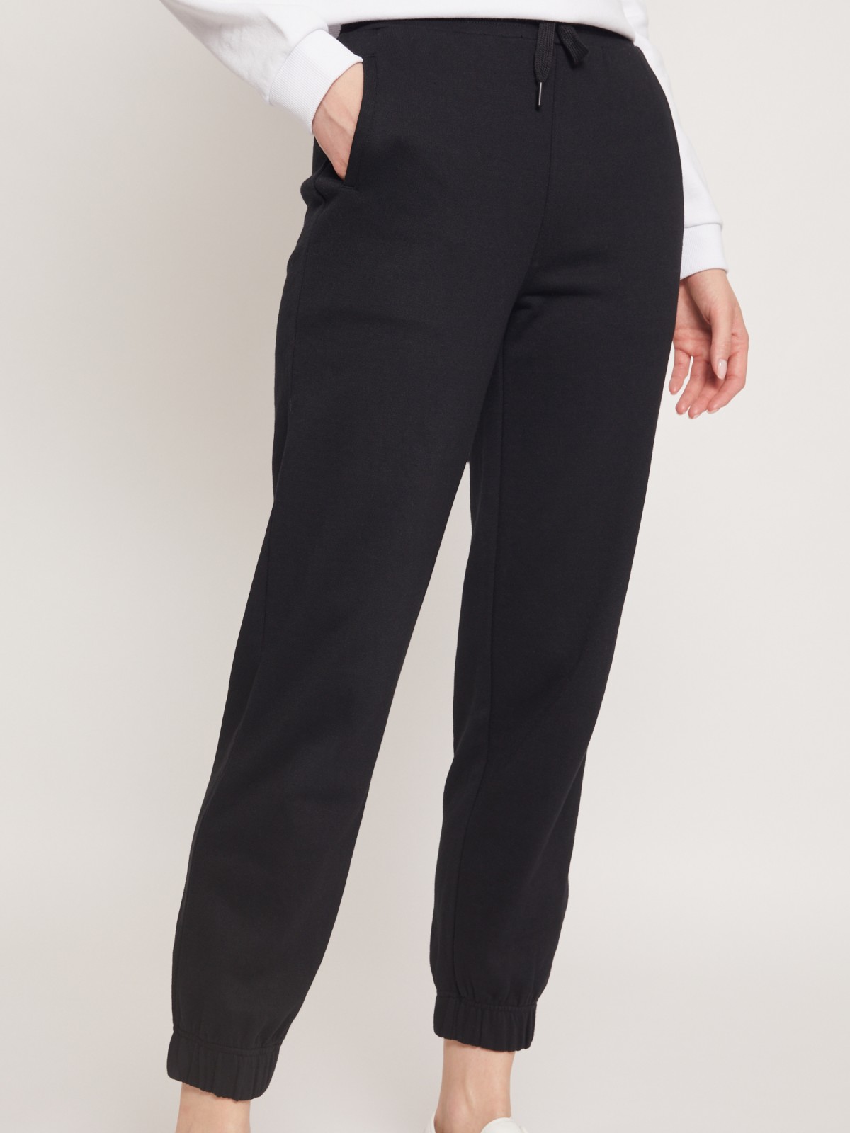 Трикотажные брюки-джоггеры zolla 22131732L121, цвет черный, размер XS - фото 3