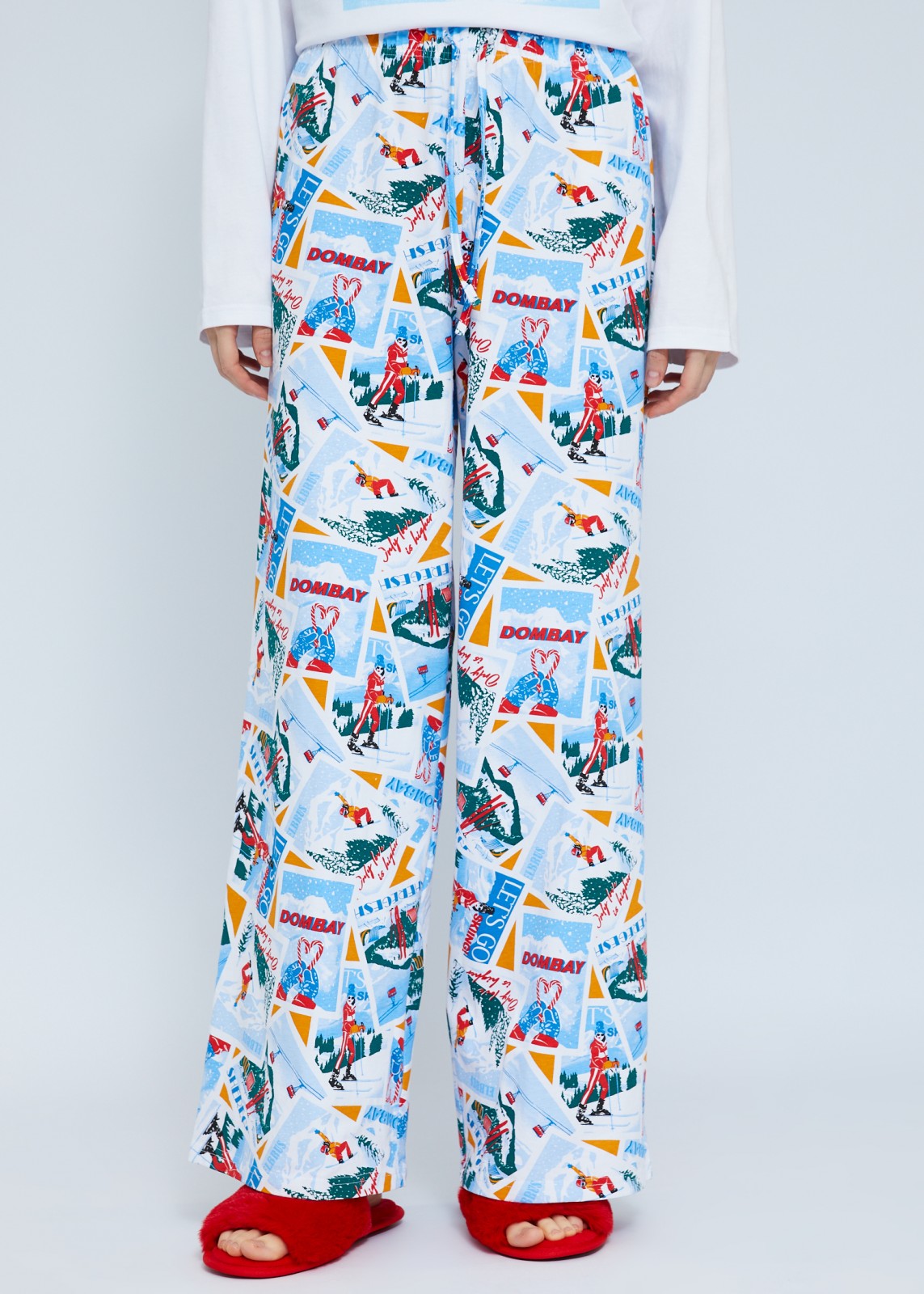 Домашний пижамный комплект из хлопка (свитшот и штаны)