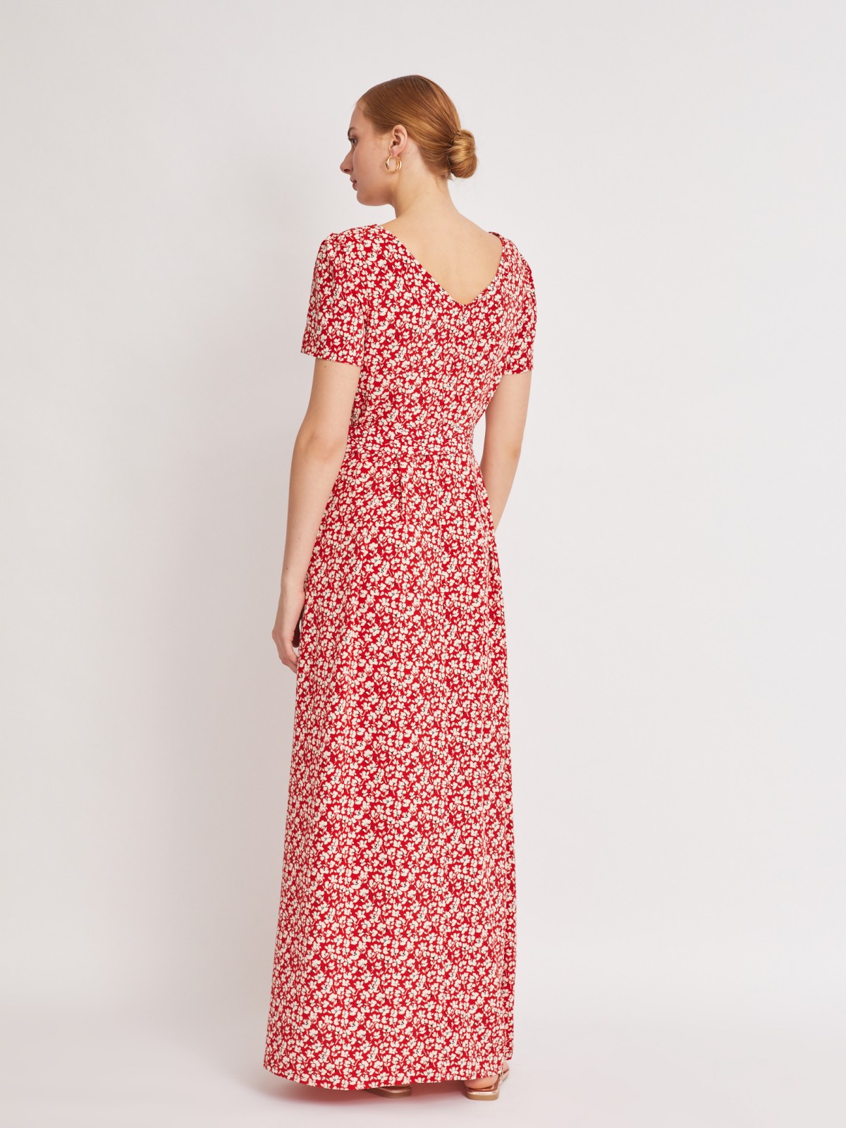 Платье длины макси с поясом zolla 22323827Y063, цвет красный, размер S - фото 6
