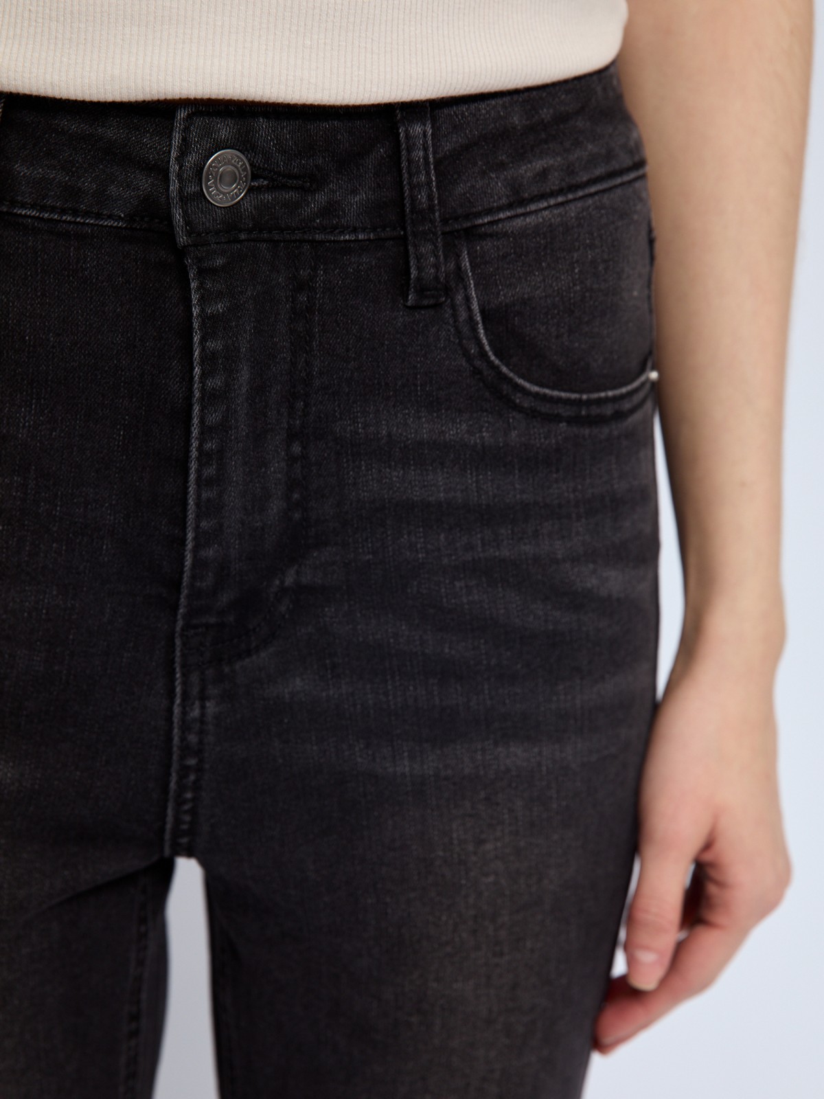 Джинсы силуэта Skinny с высокой посадкой