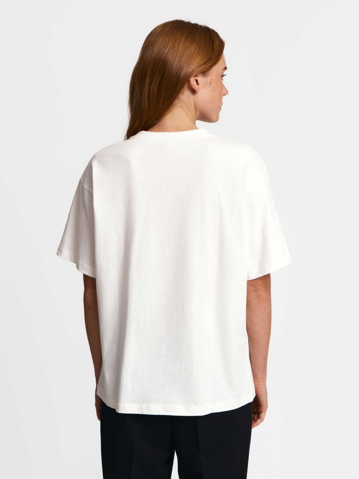 Трикотажная футболка из хлопка с принтом