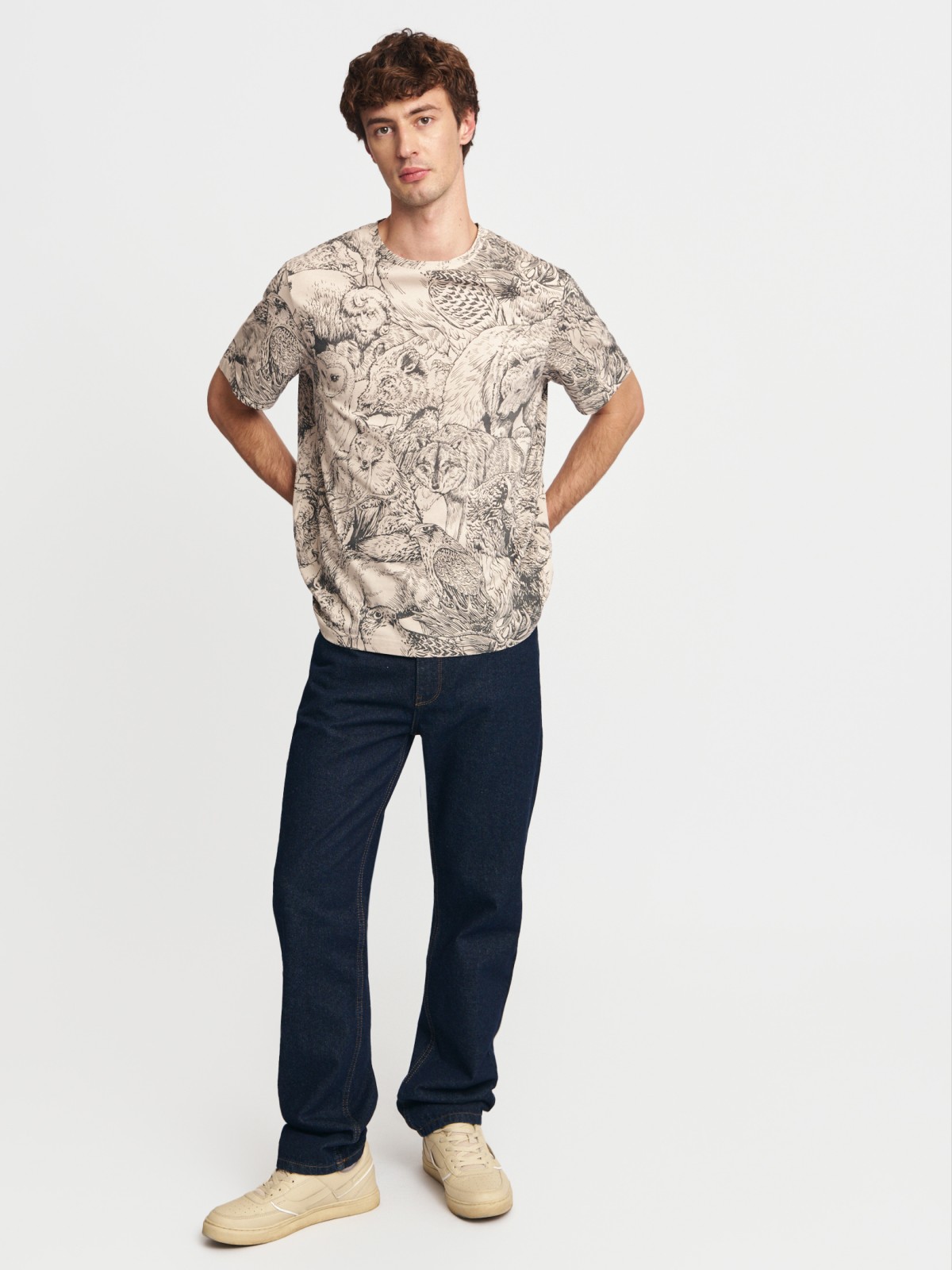 Футболка из хлопка с принтом 1199₽