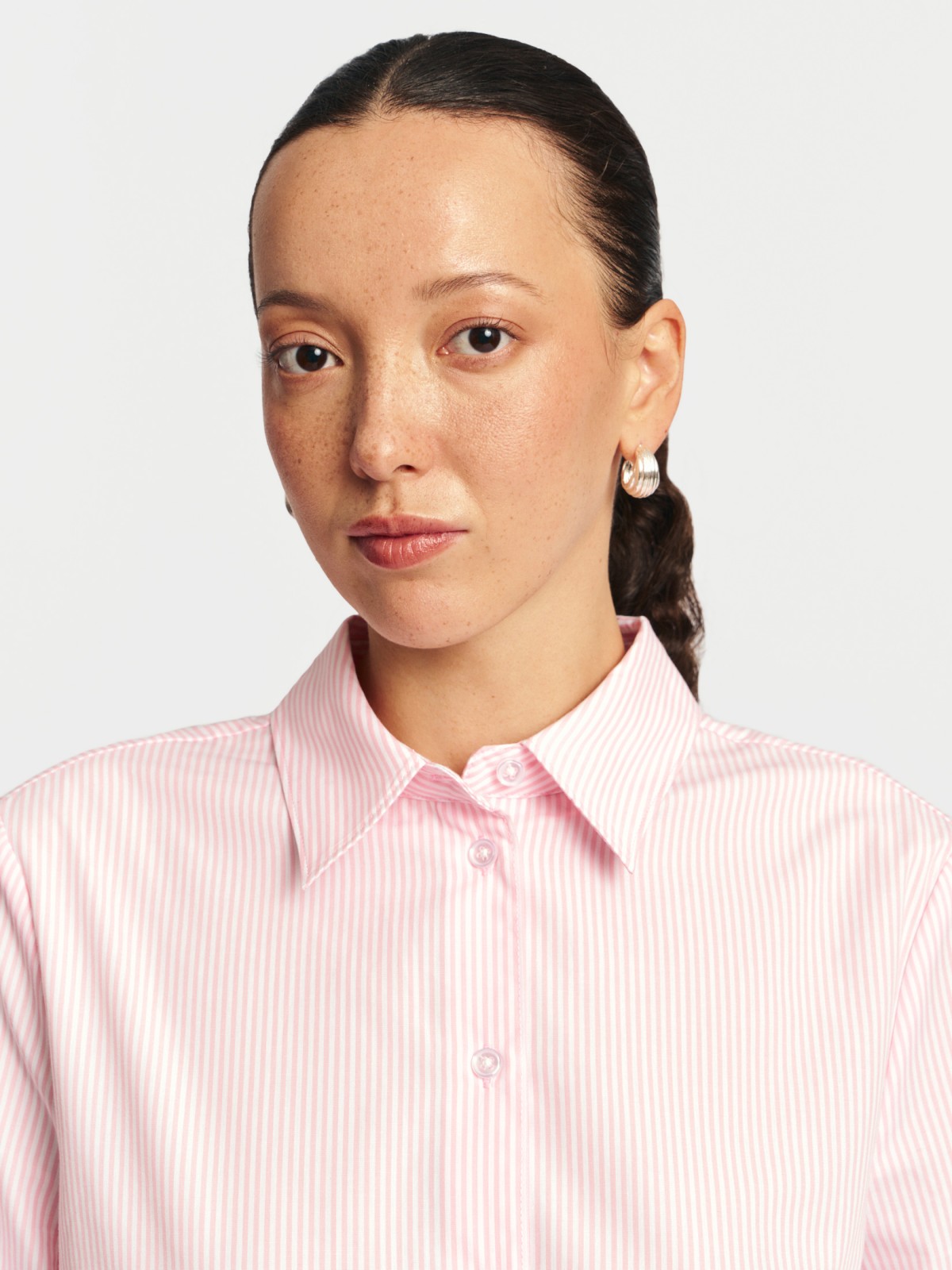 Рубашка прямого силуэта в полоску