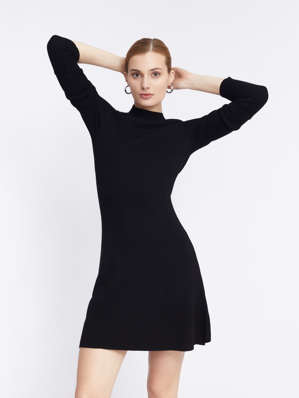 Платье вязаное zolla 223348443041, цвет черный, размер S