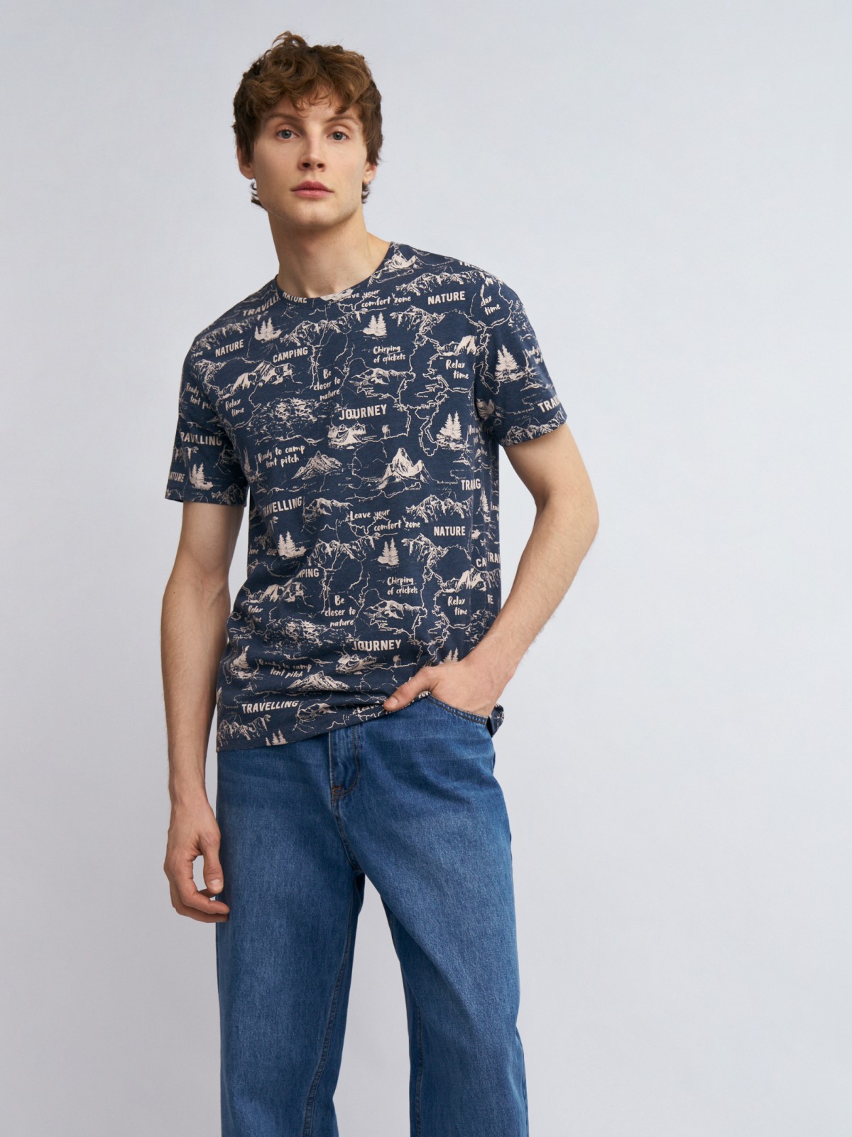 Футболка с коротким рукавом и принтом