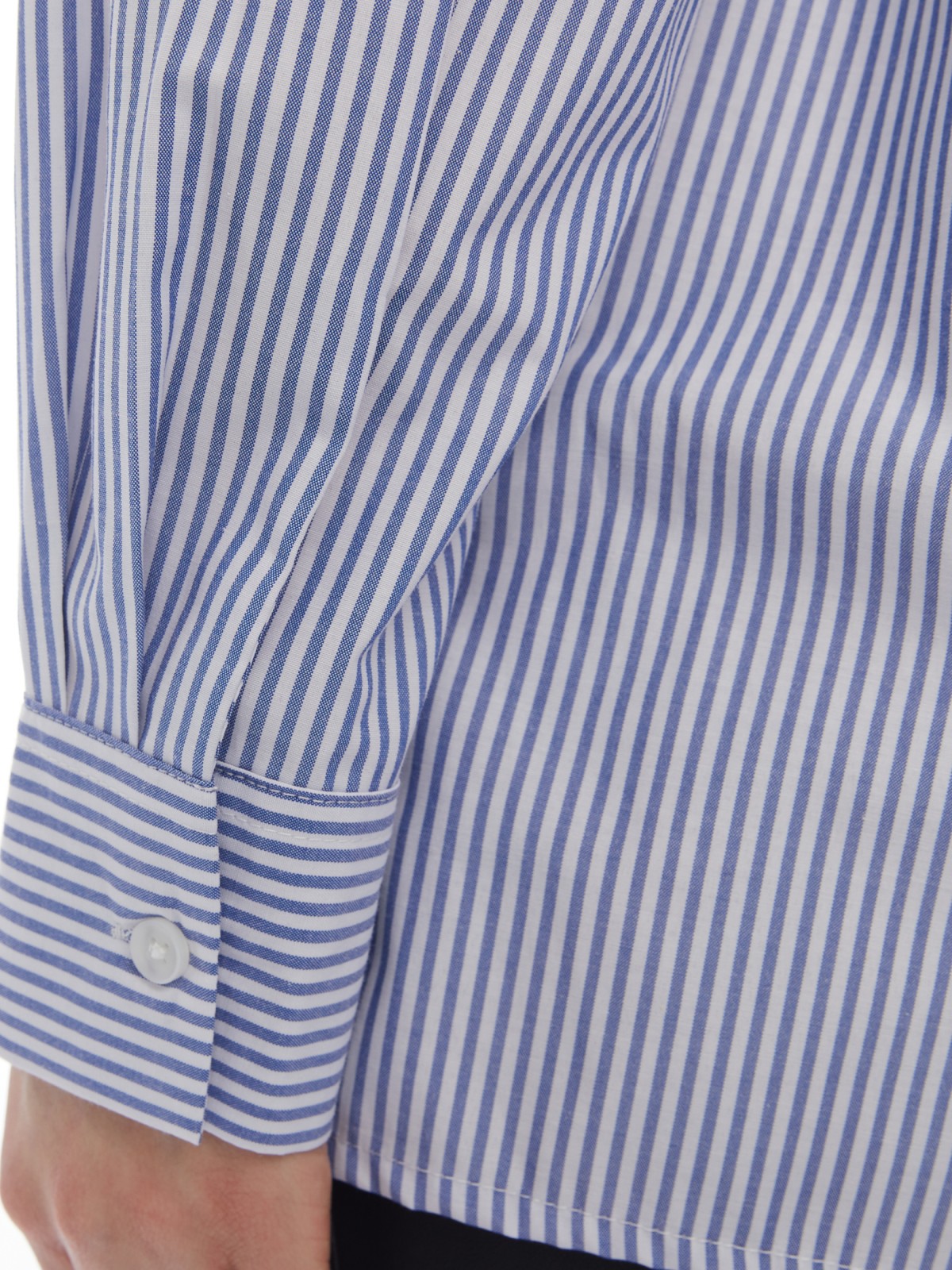 Блузка-рубашка в спортивном стиле с узором в полоску zolla 024131159053, цвет светло-голубой, размер XS - фото 5