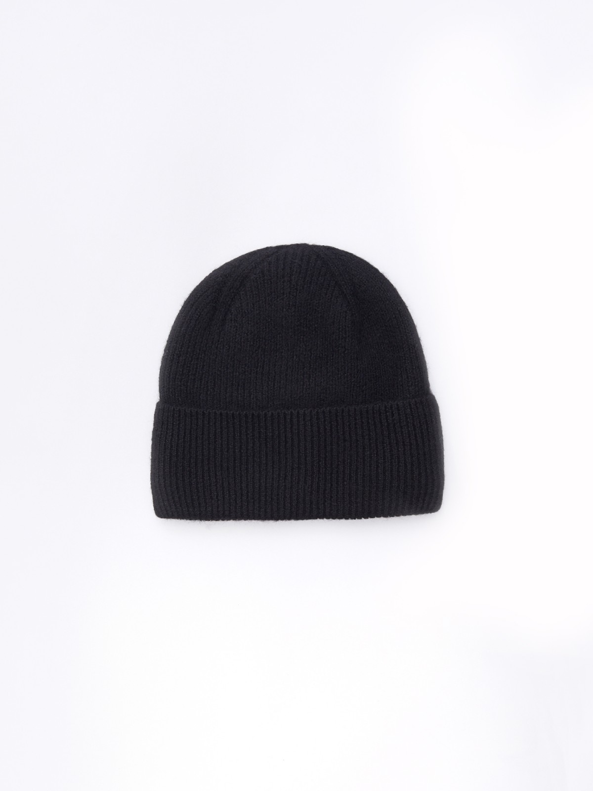 Вязаная шапка-бини с отворотом и тёплой подкладкой из флиса 249₽