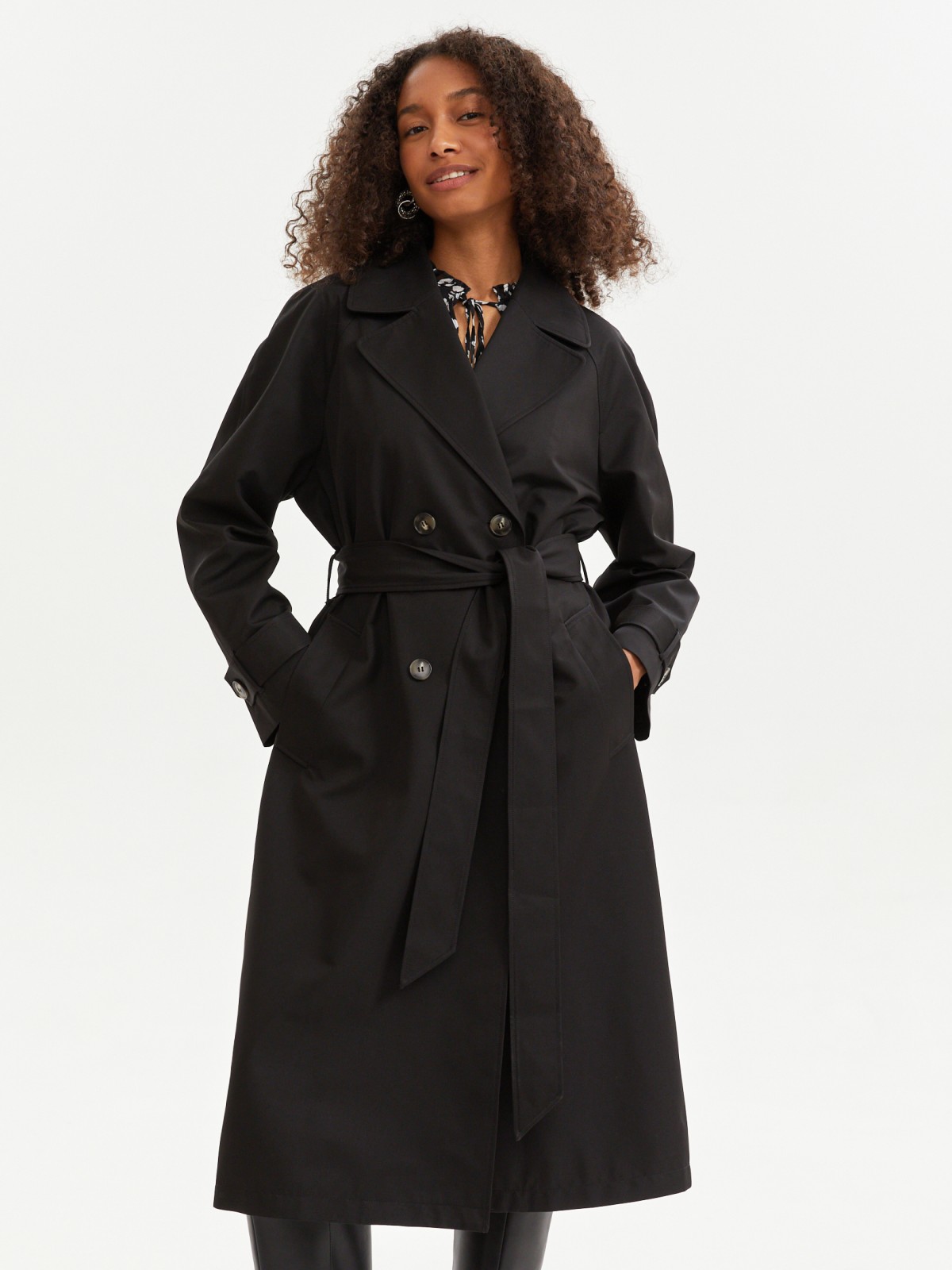 Двубортный тренчкот с поясом