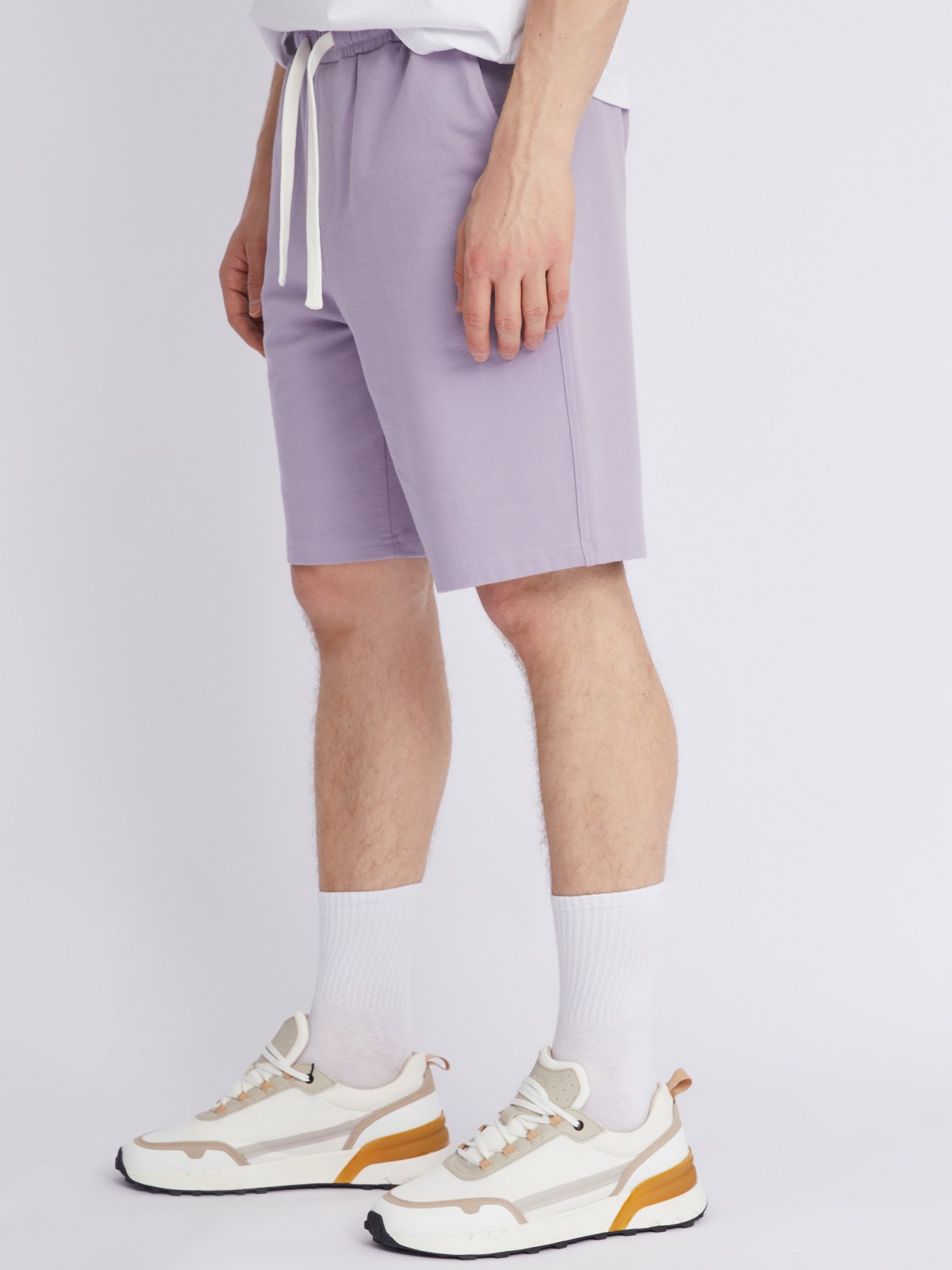 Трикотажные шорты из хлопка zolla 013237J0W012, цвет лиловый, размер XS - фото 5