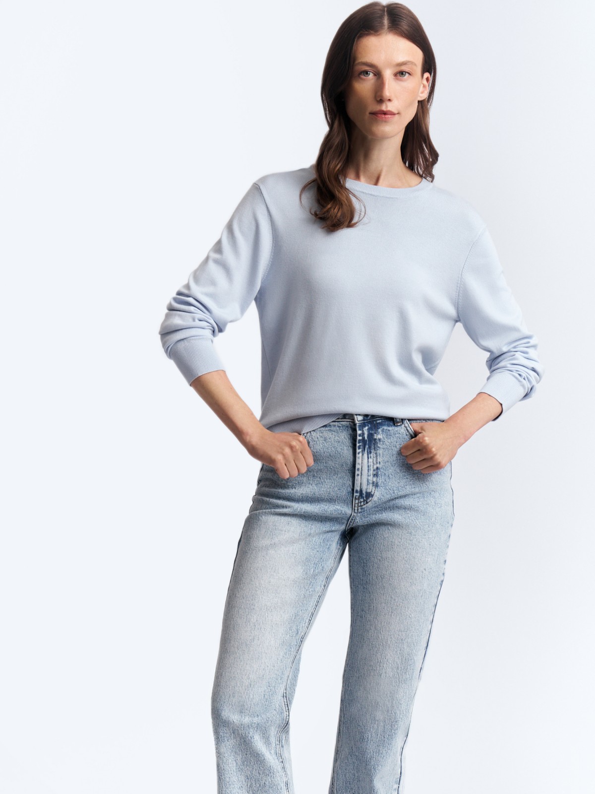 Трикотажный джемпер с длинным рукавом