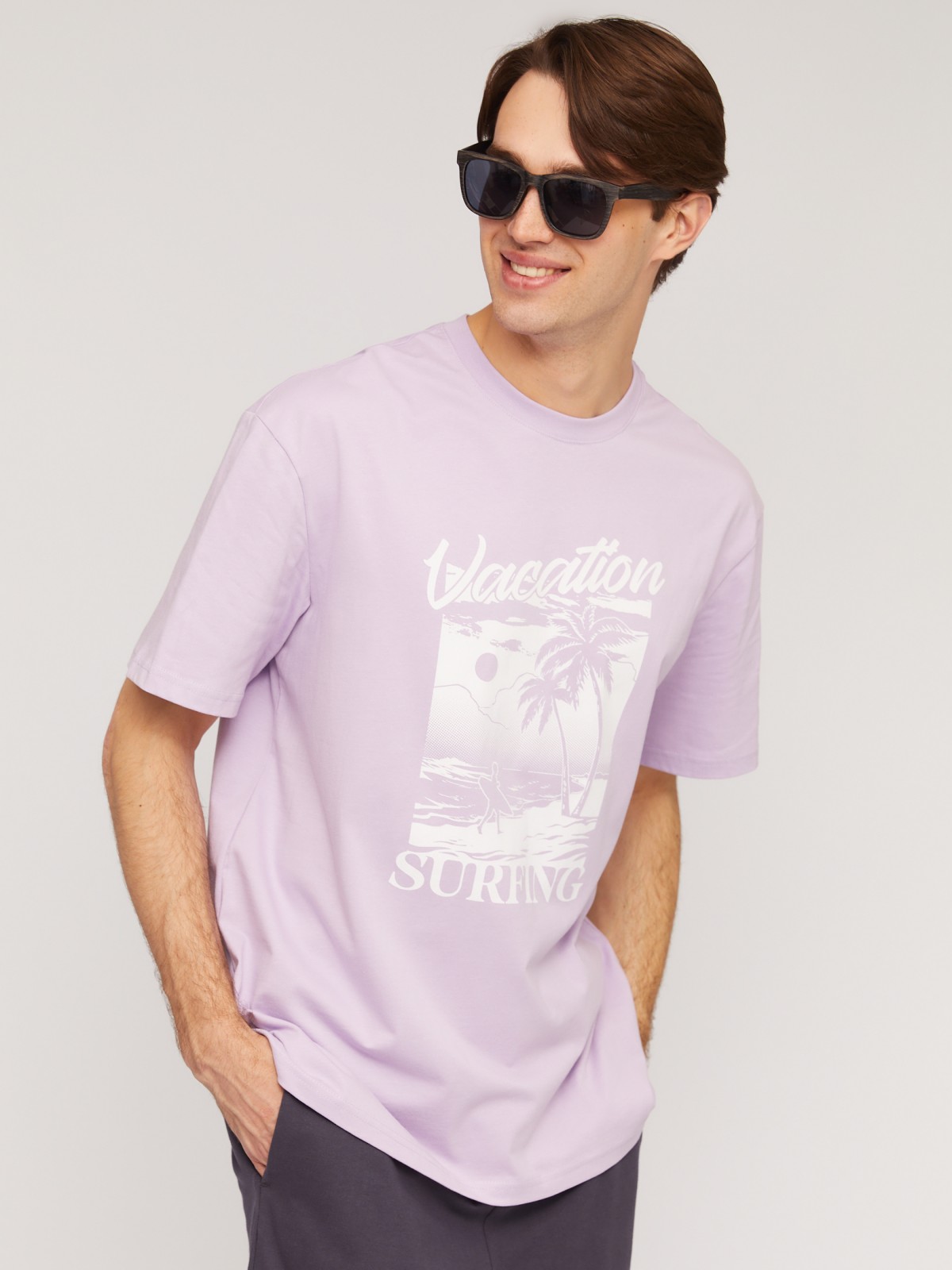 Футболка из хлопка с принтом