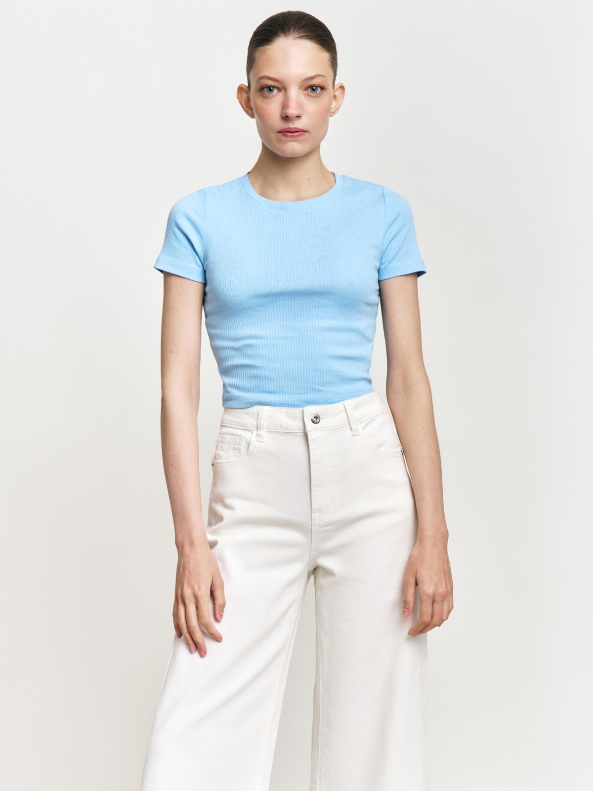 Футболка-топ из хлопка с коротким рукавом