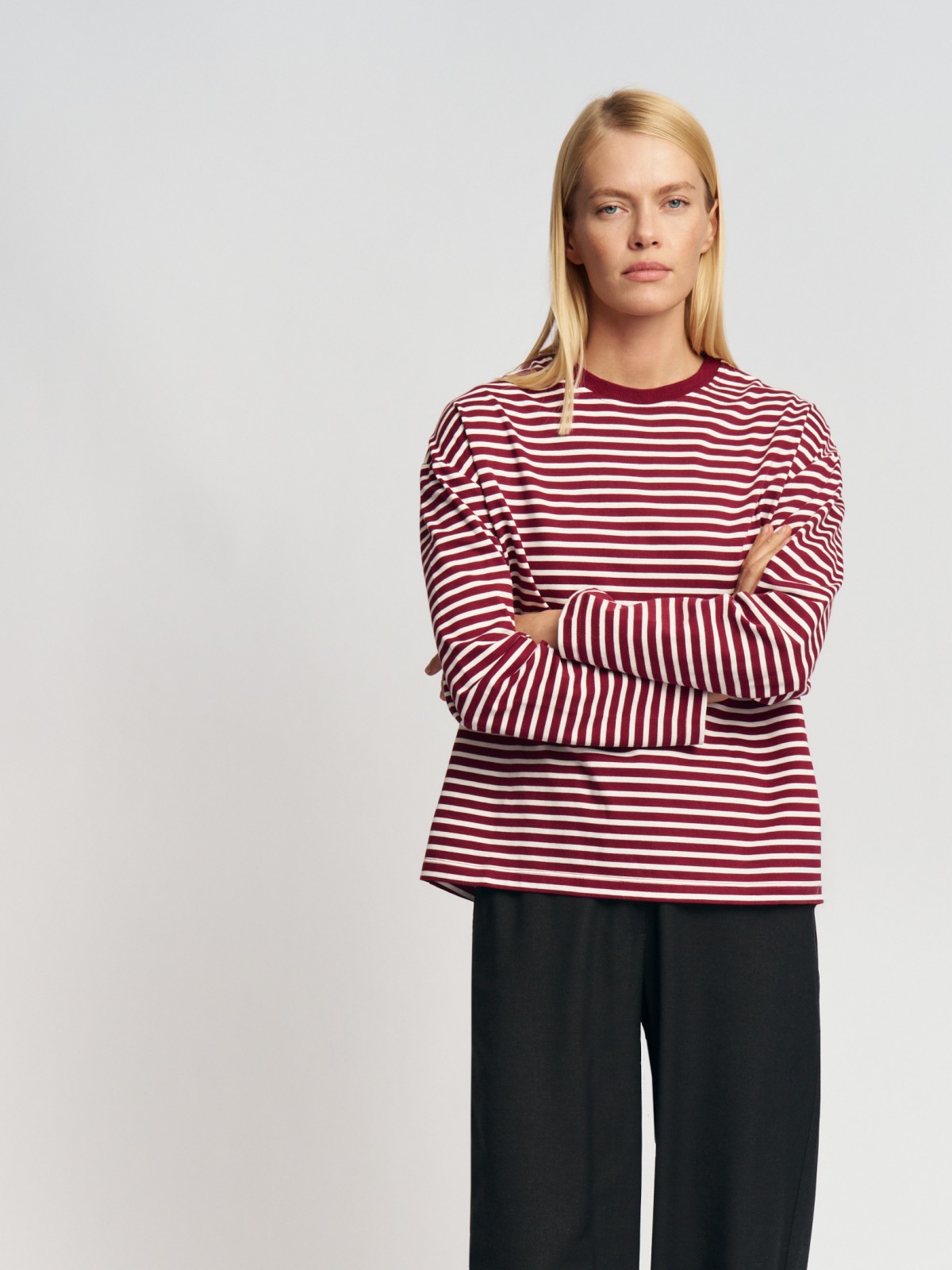 Лонгслив-тельняшка из хлопка в полоску