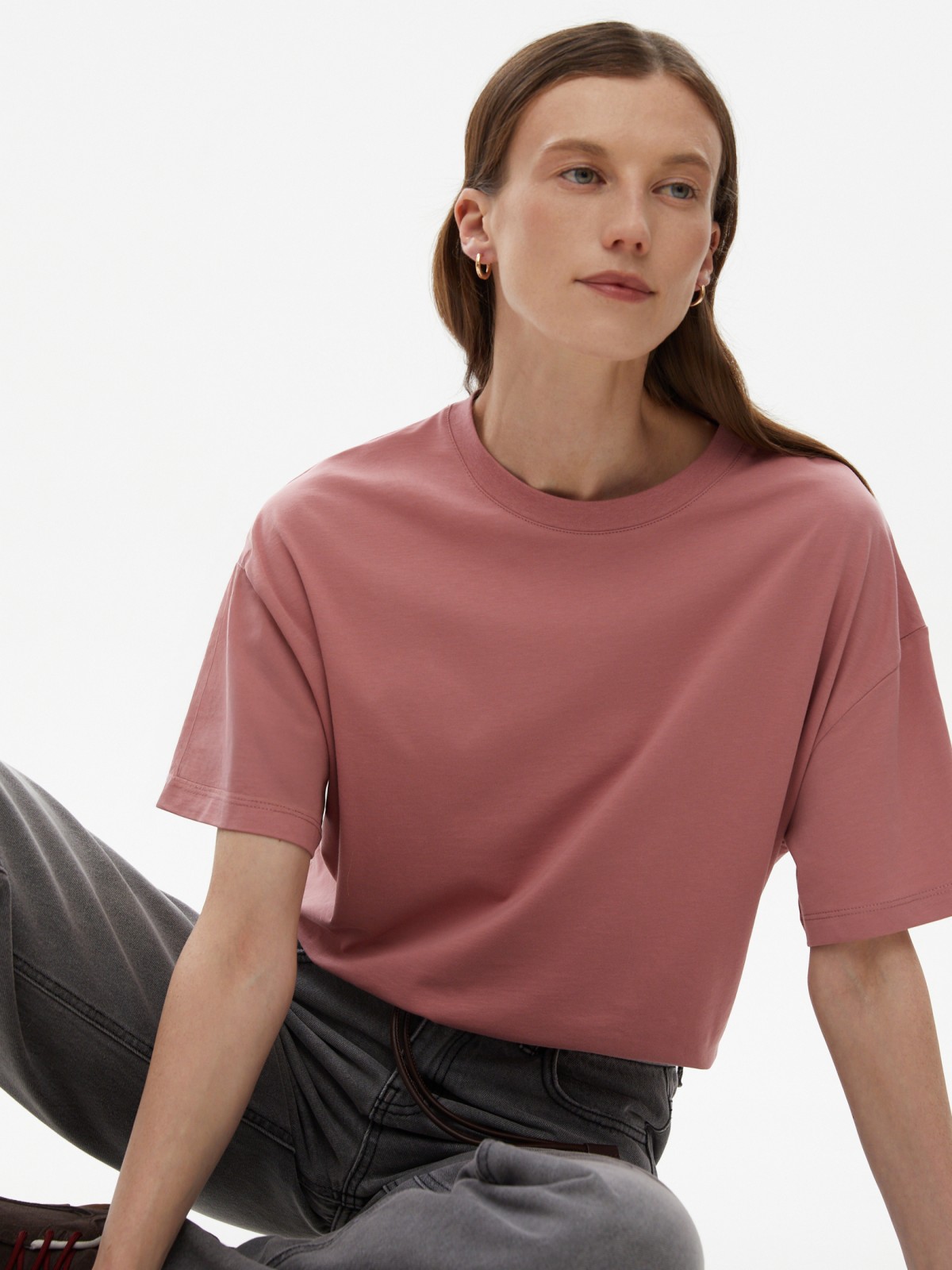 Футболка оверсайз из хлопка с принтом