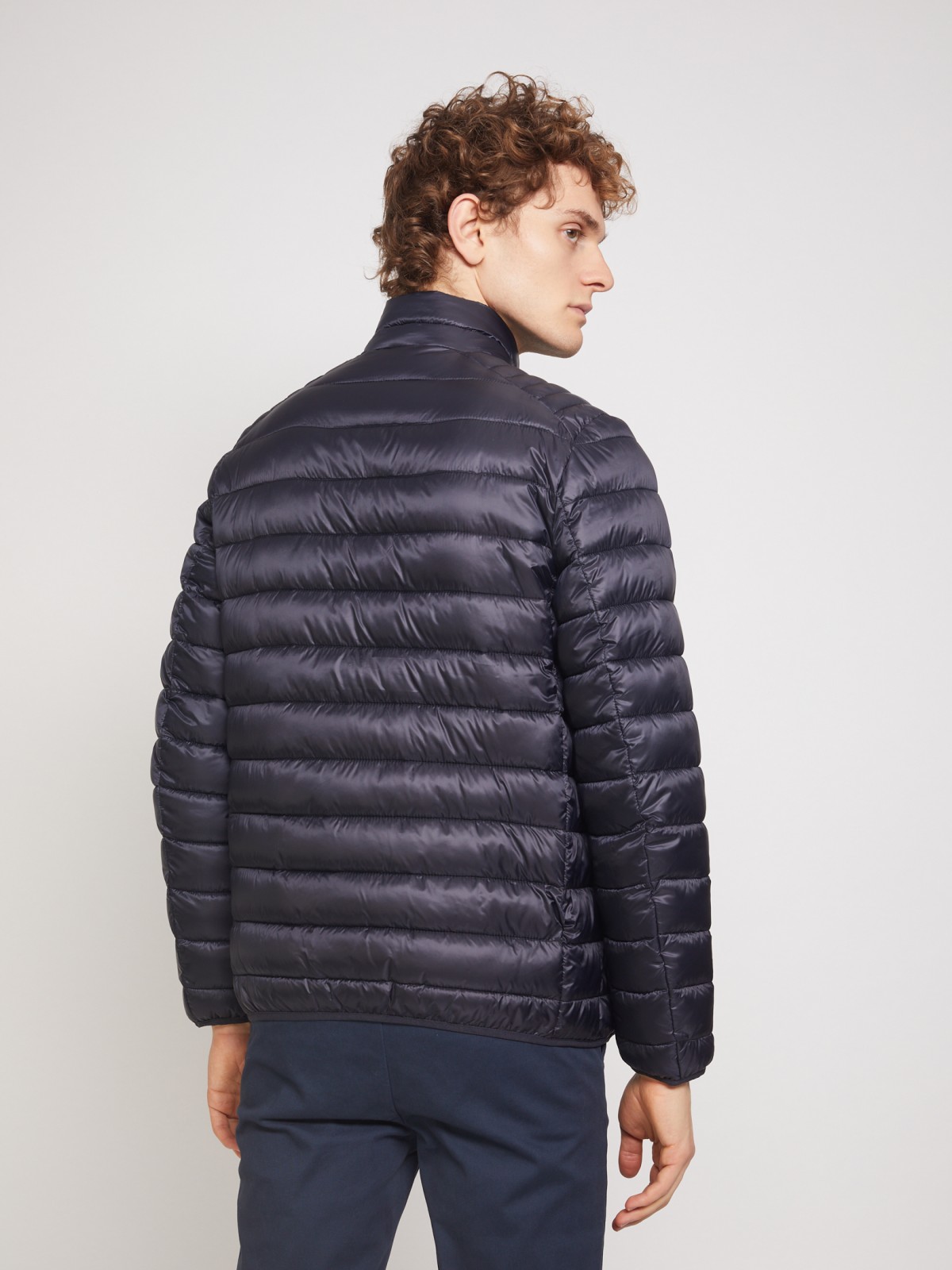 Ультралёгкая стёганая куртка с воротником-стойкой zolla 011335102214, цвет синий, размер S - фото 6