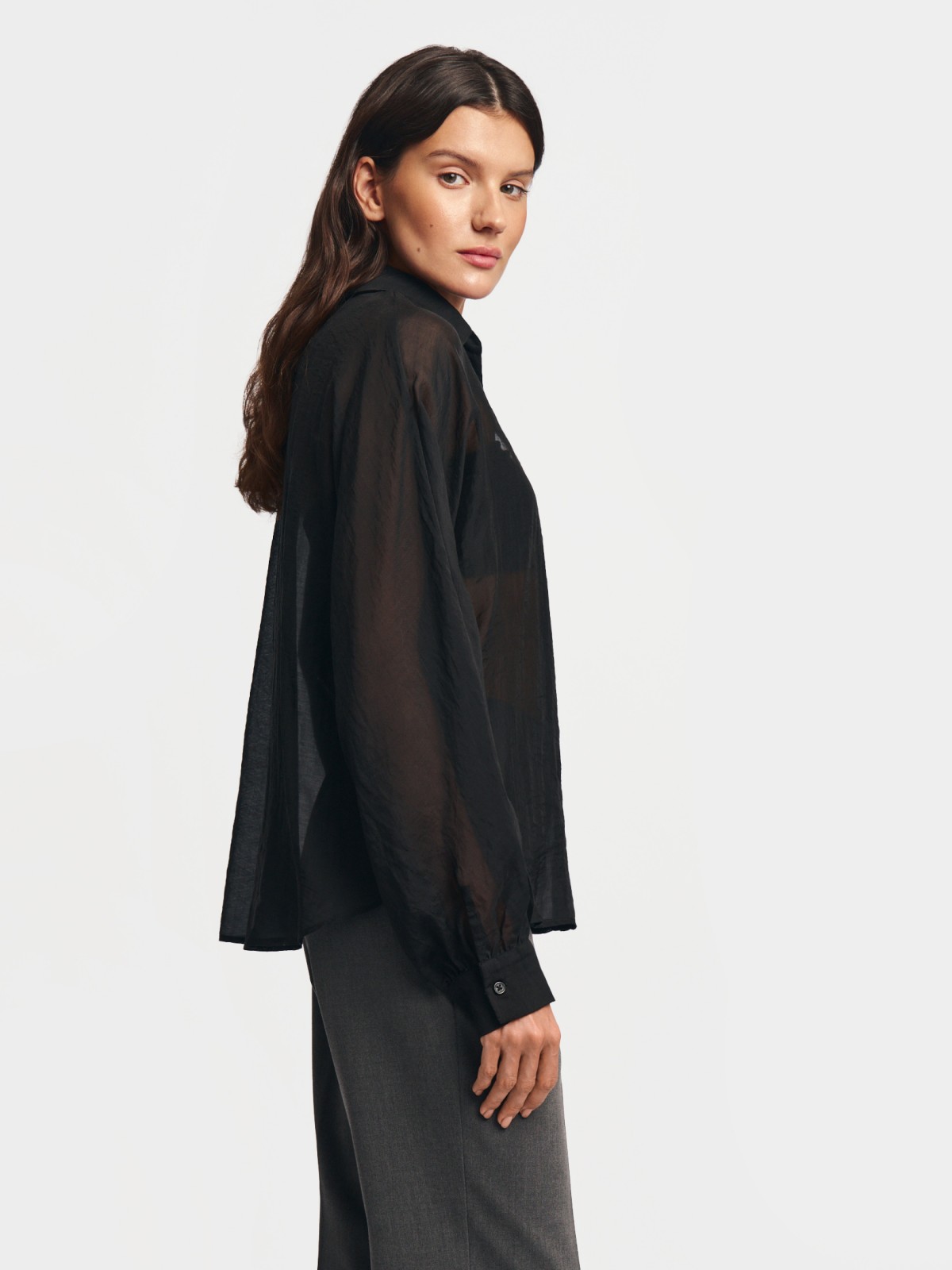 Полупрозрачная рубашка оверсайз