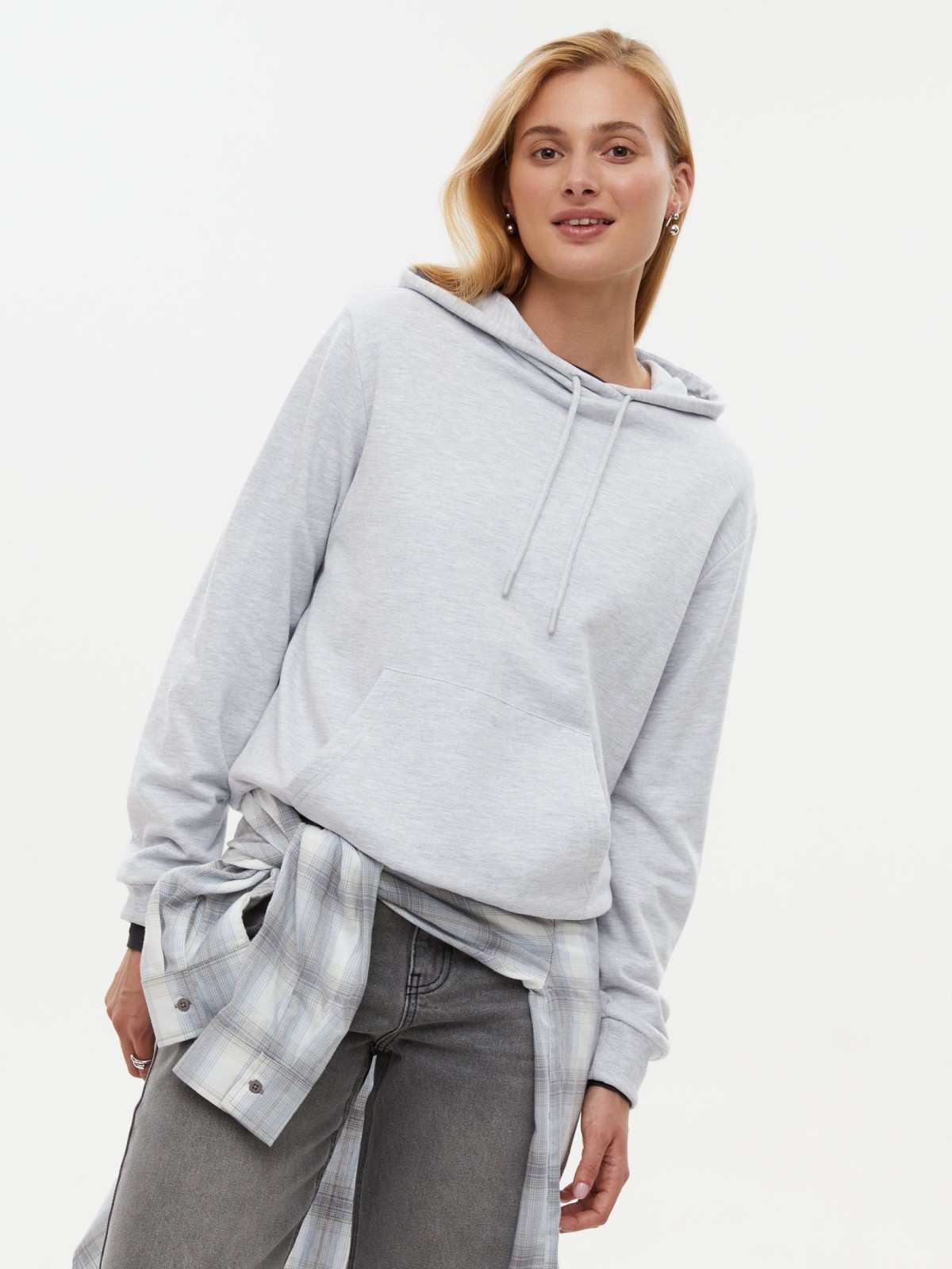 Утеплённый худи с начёсом и капюшоном