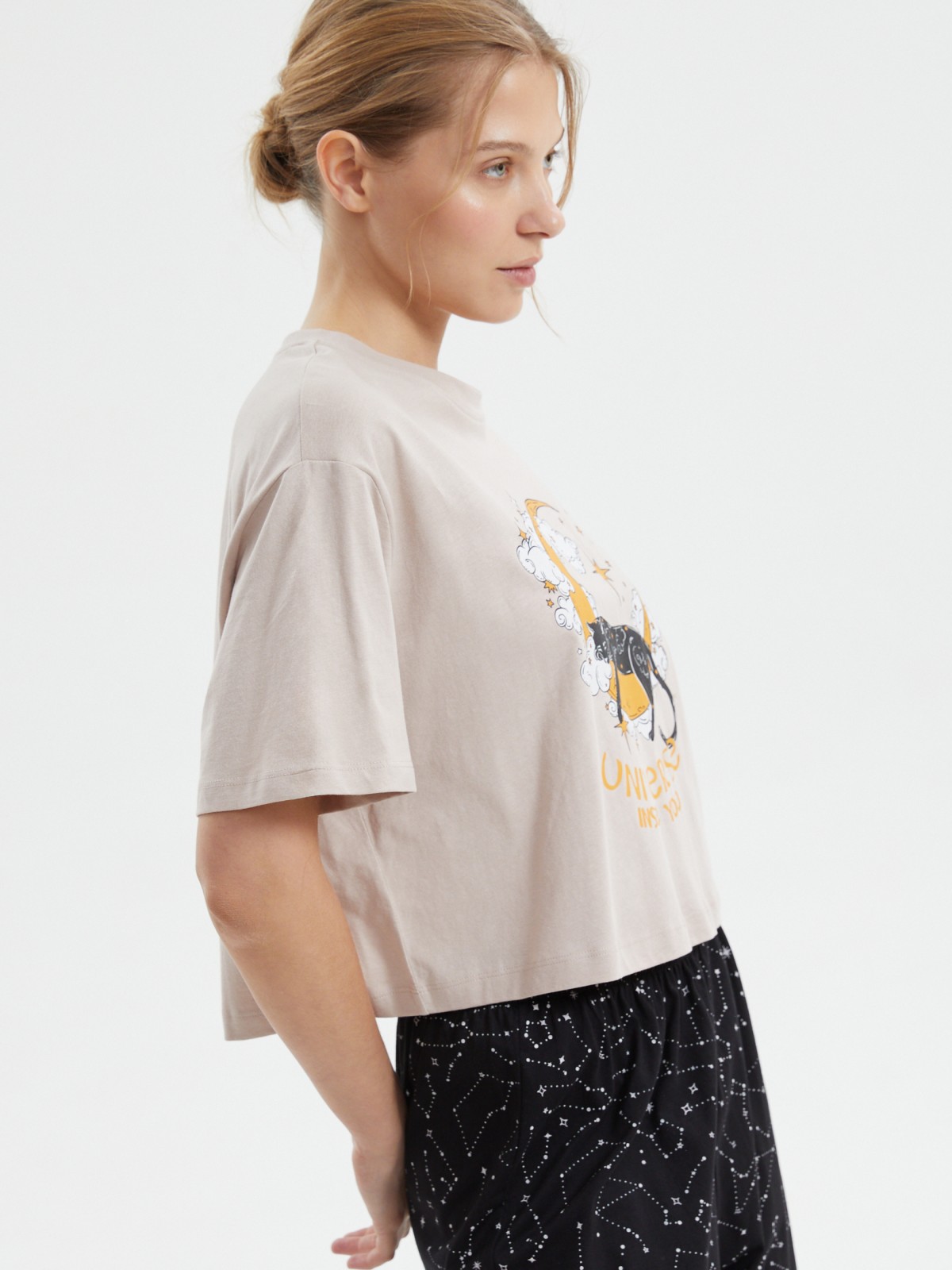 Футболка из хлопка с принтом