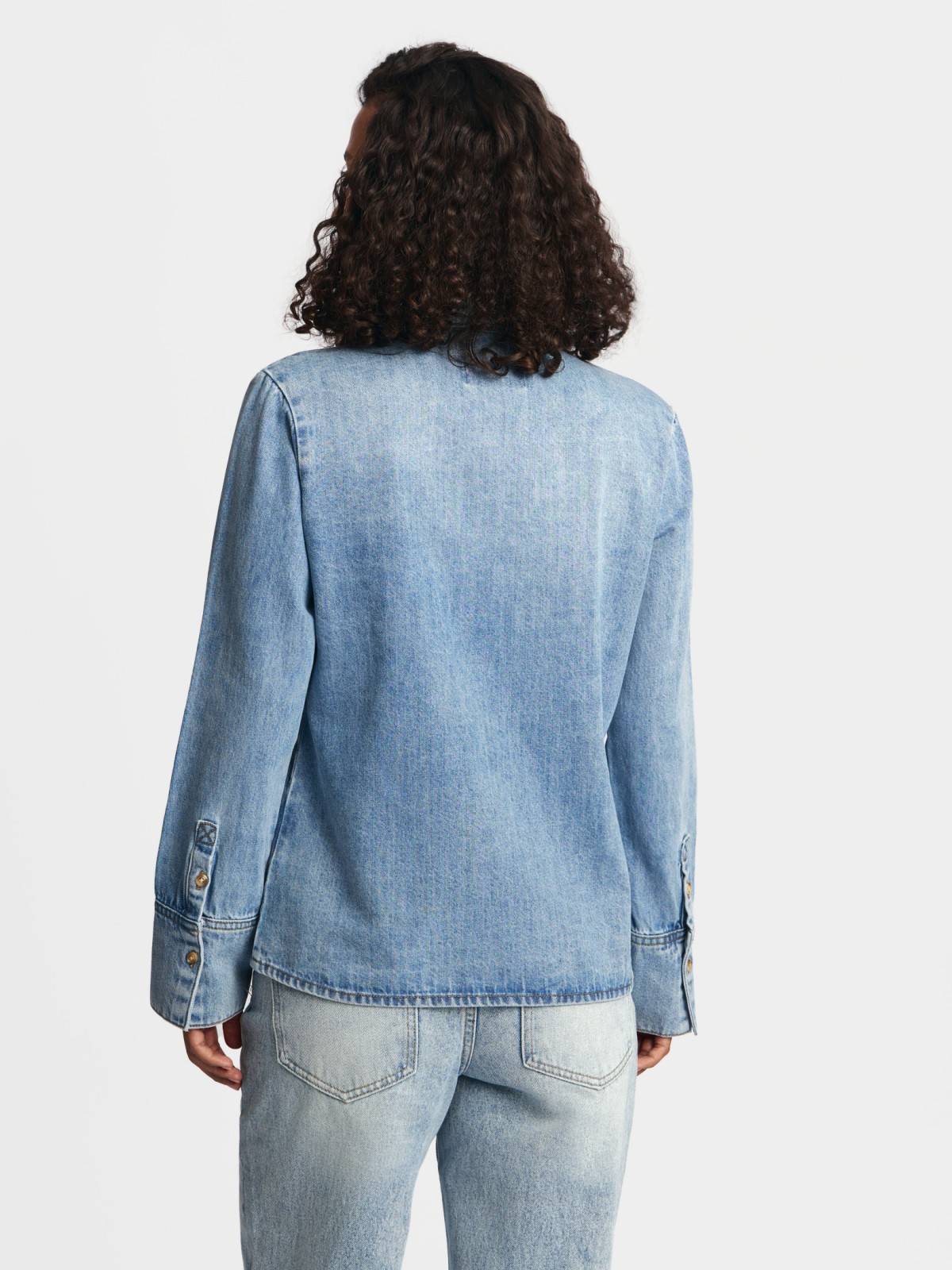 Джинсовая куртка-рубашка из хлопка